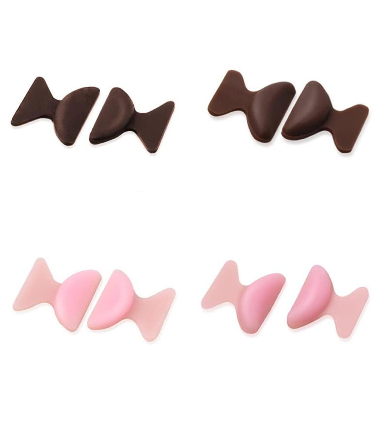 Soft Silicone Nose Pads for Eyeglasses - Non-Slip & Comfortable 4 Pairs Brown & Pink - Buy Online on GoSupps.com