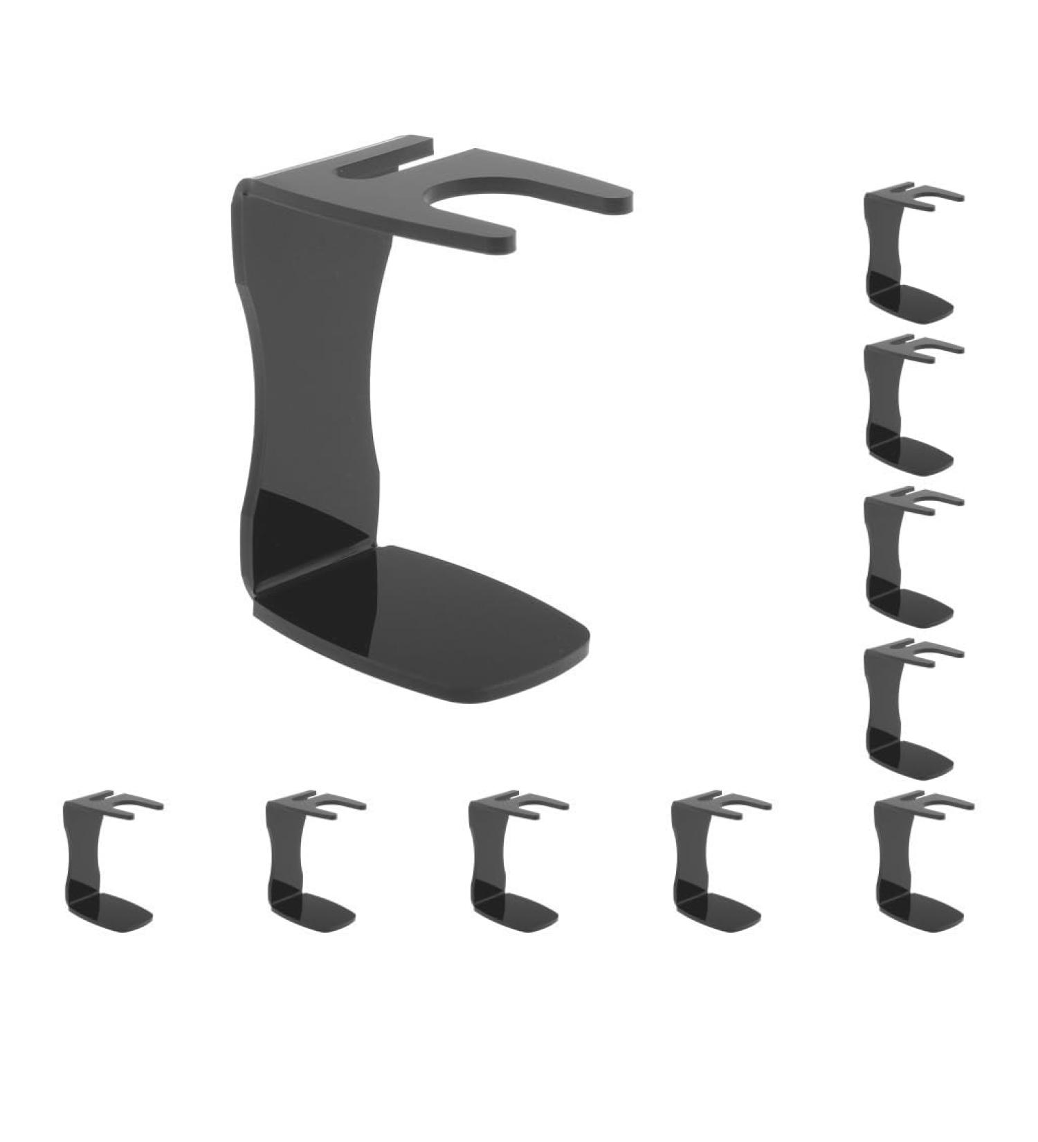 Set of 10 Premium Black Acrylic Drip Stands for Men's Shaving Brushes - Salon Quality Cup Holder - Buy Online on GoSupps.com