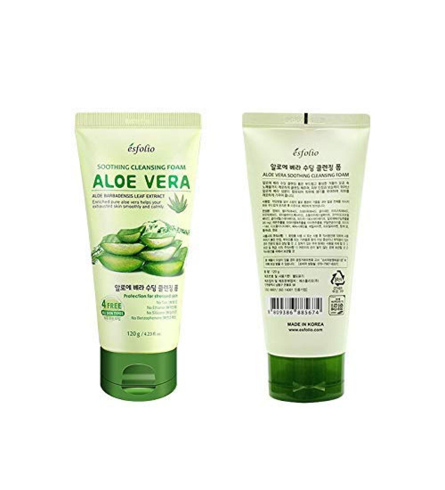 Esfolio Aloe Vera Face Washing Cream - 120g | Moisturizing & Deep Cleansing Foam - Buy Online on GoSupps.com