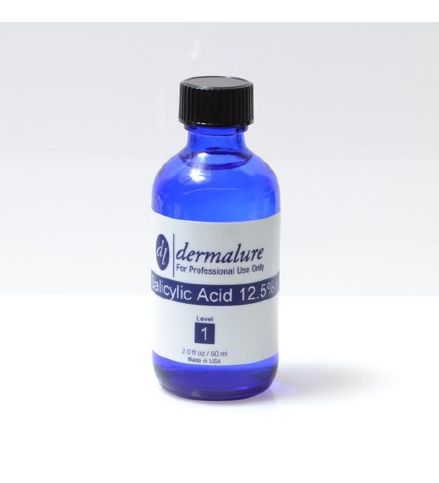 Dermalure Salicylic Acid Peel 12.5% 1oz. 30ml - Pore Treatment Blemish Control Even Toning Skin Cell Renewal - Face - Unisex - Sensitive Skin