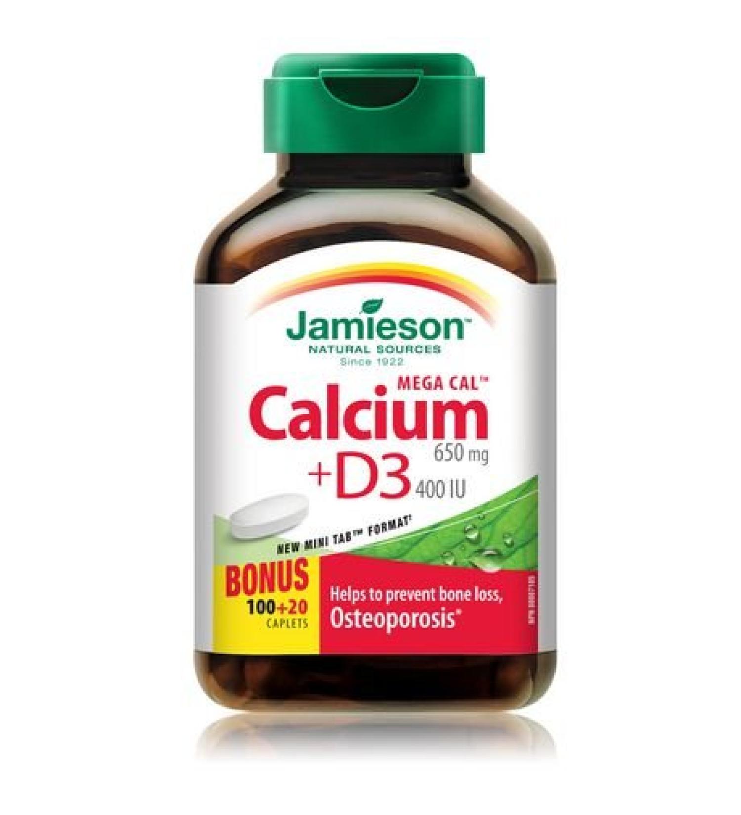 Mega Cal - Calcium Citrate with Vitamin D-120 caplets Brand: Jamieson Laboratories