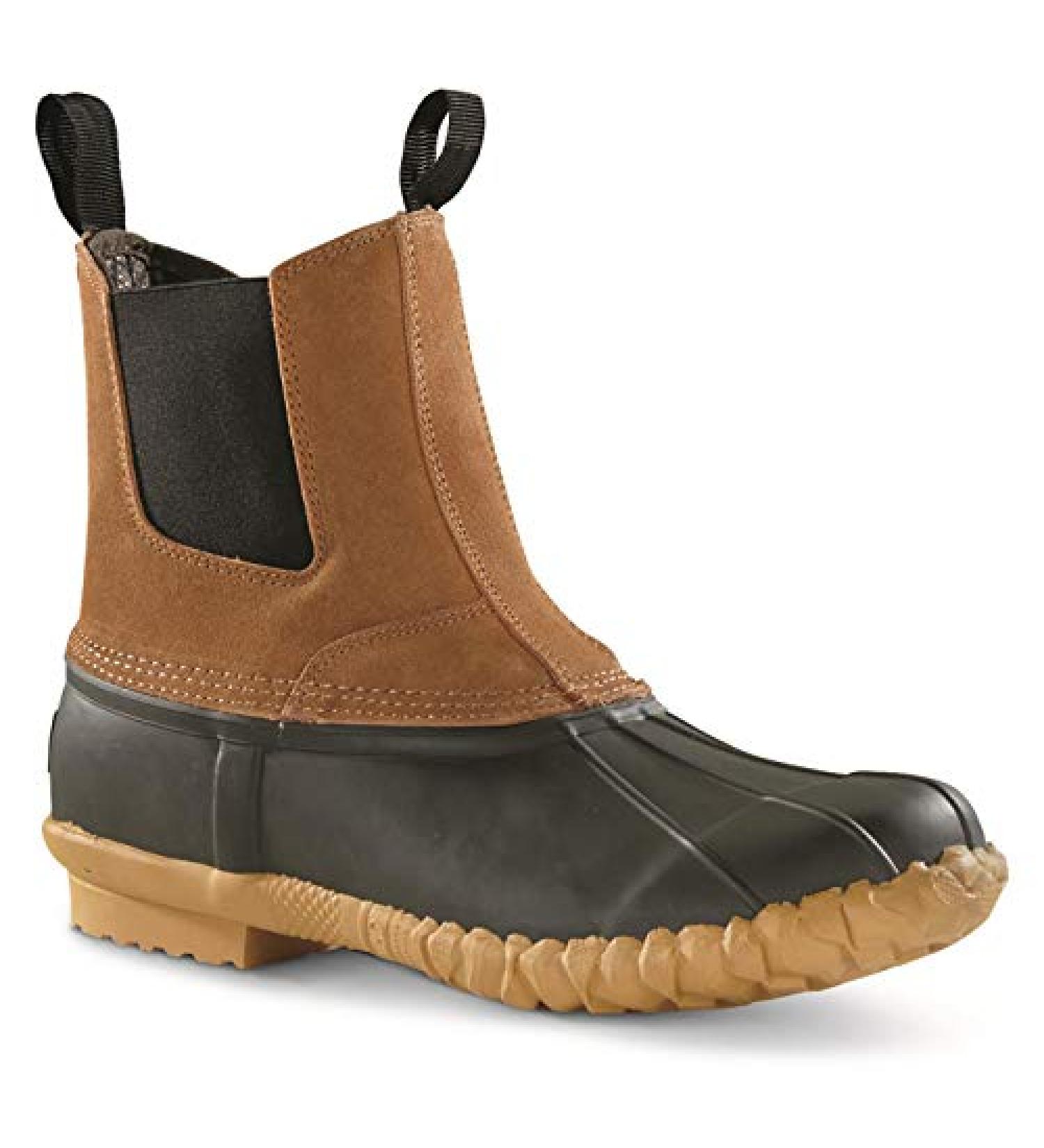 Guide Gear Men's Pull-On Insulated Leather Duck Boots - Waterproof 400g - Tan - Size 10 - Buy Online on GoSupps.com