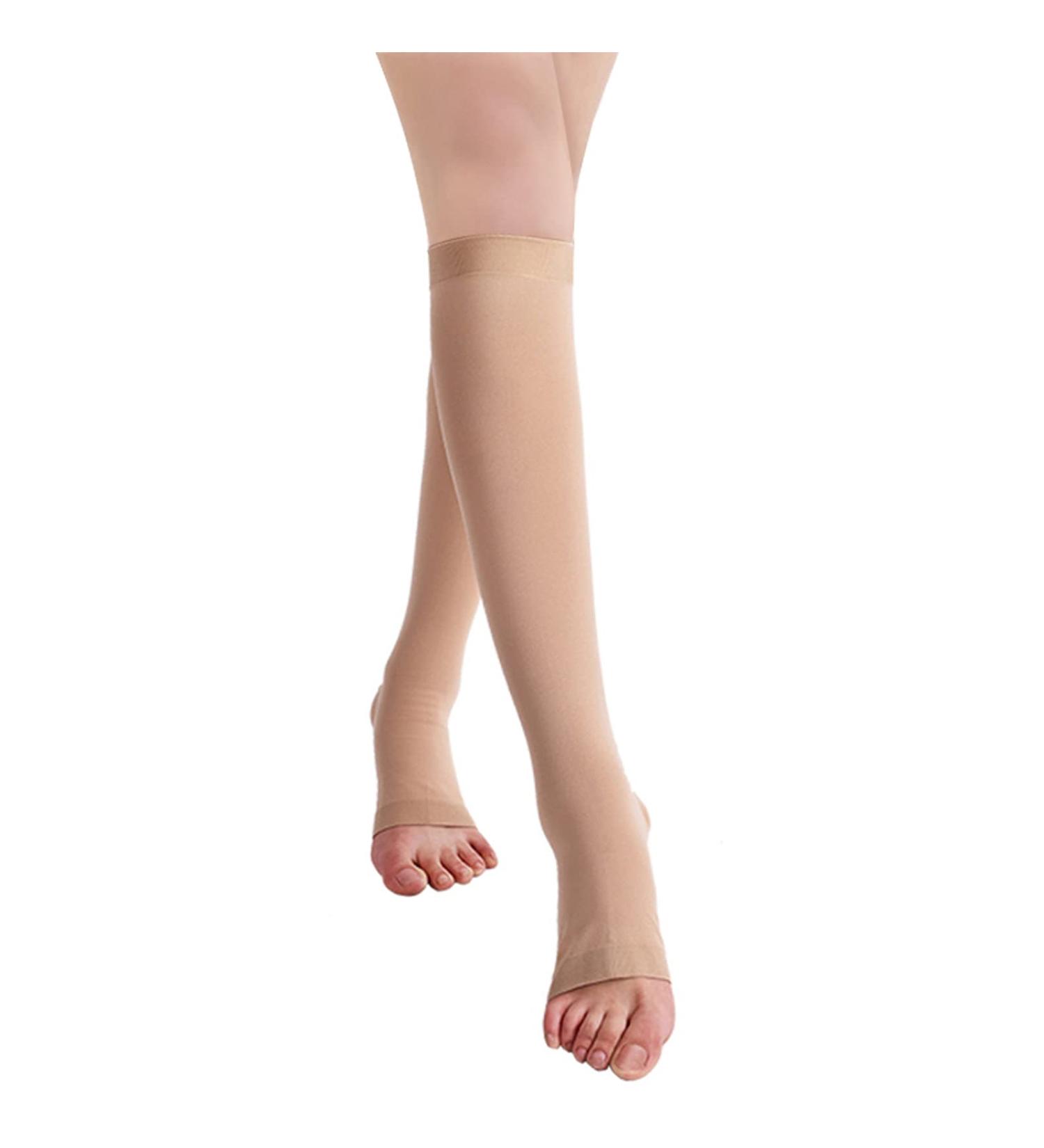 Buy Aciyd Varicose Vein Stockings | Medical Open Toe Compression Socks 20-30mmHg for Edema & Pregnancy - Breathable Calf Support - XXL Size (Black & Flesh) - Buy Online on GoSupps.com