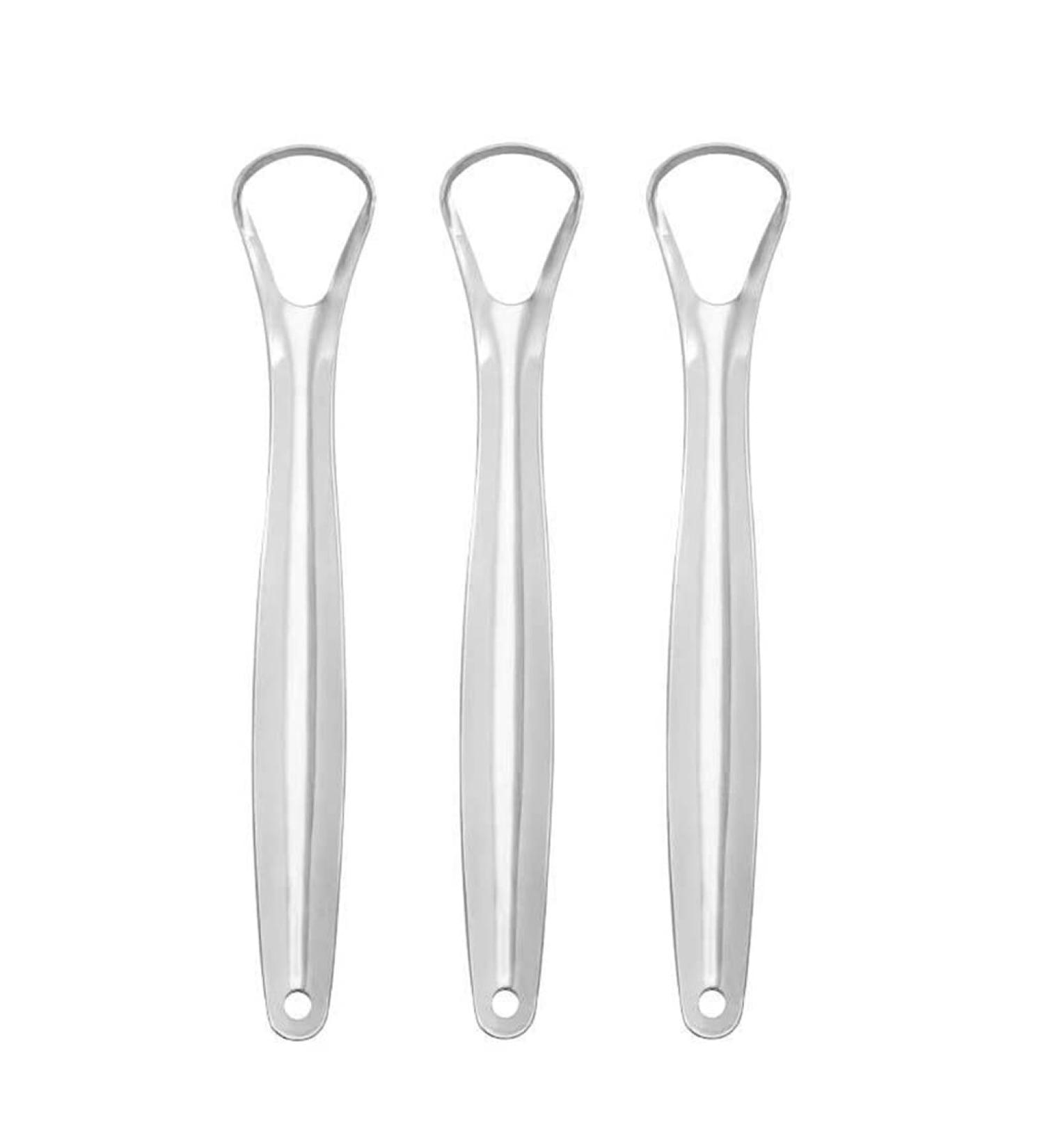 Shop Dijiusidy 3-Piece Tongue Scraper Set - Professional Stainless Steel Mouth Cleaning Tool for Fresh Breath - International Shipping Available - Buy Online on GoSupps.com