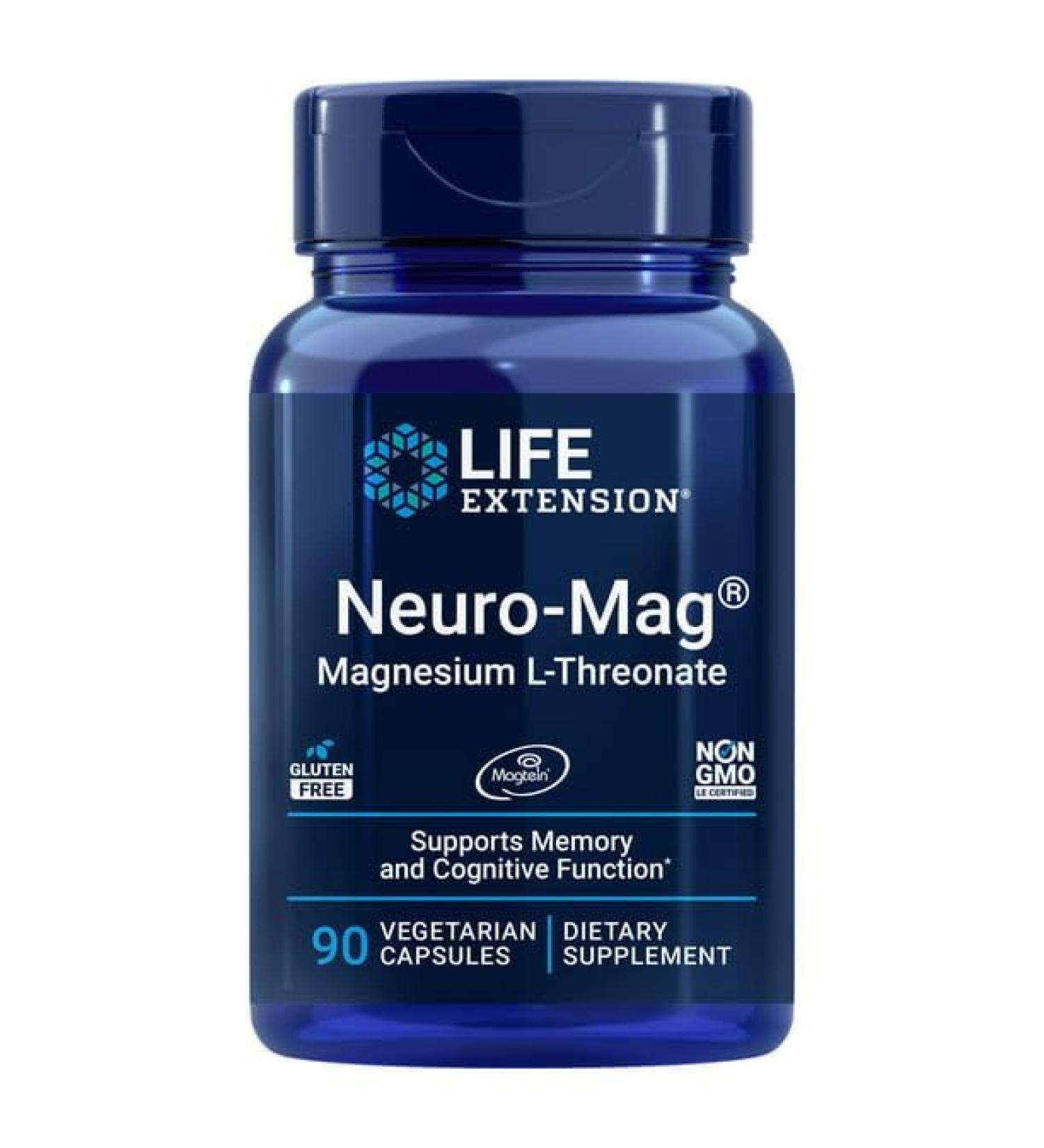Life Extension Neuro-Mag Magnesium L-Threonate - Cognitive Performance Support - 90 Capsules - Buy Online on GoSupps.com
