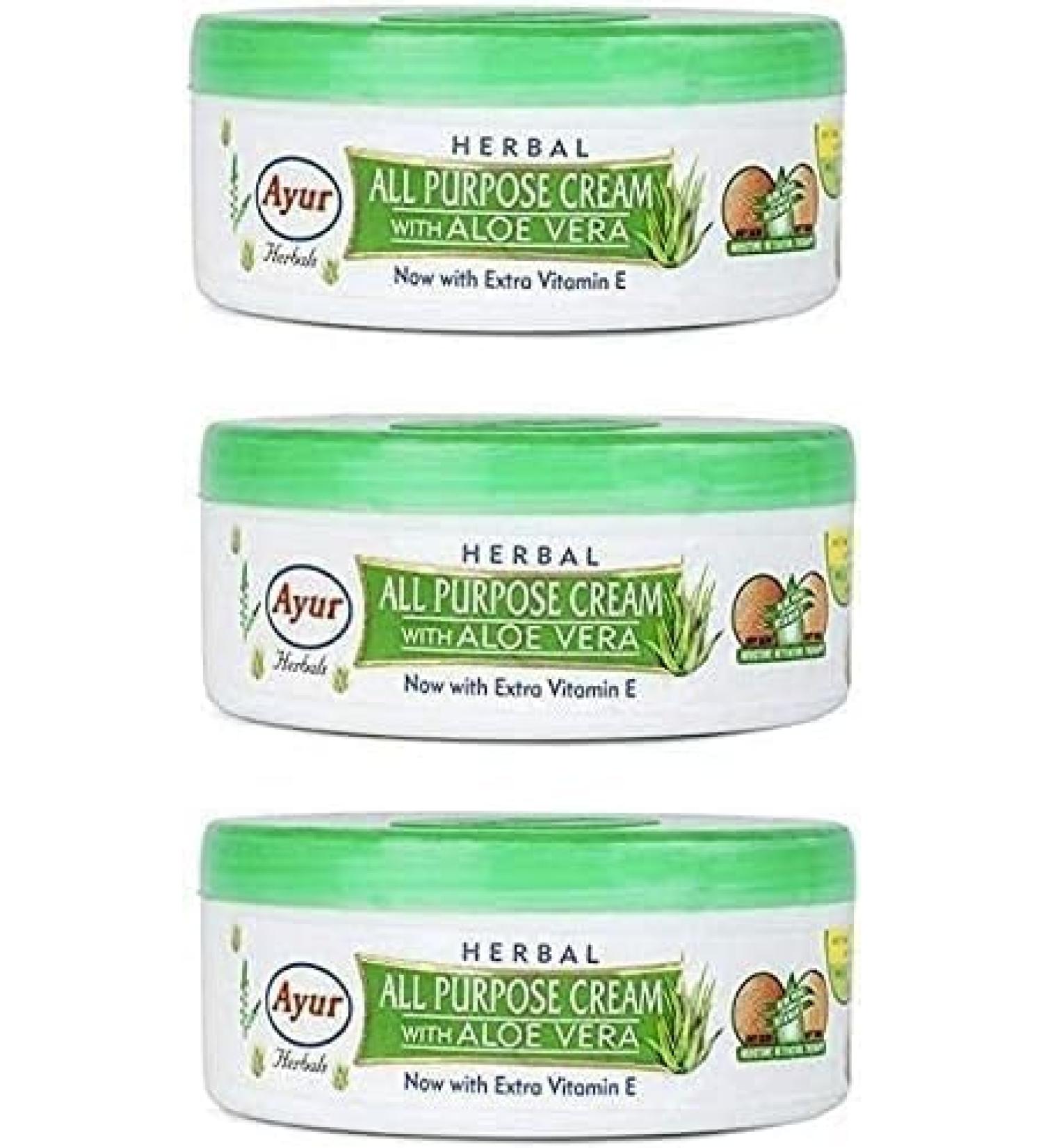 NACHT Ayur Herbal All Purpose Cream with Aloe Vera 200ml Pack of 3