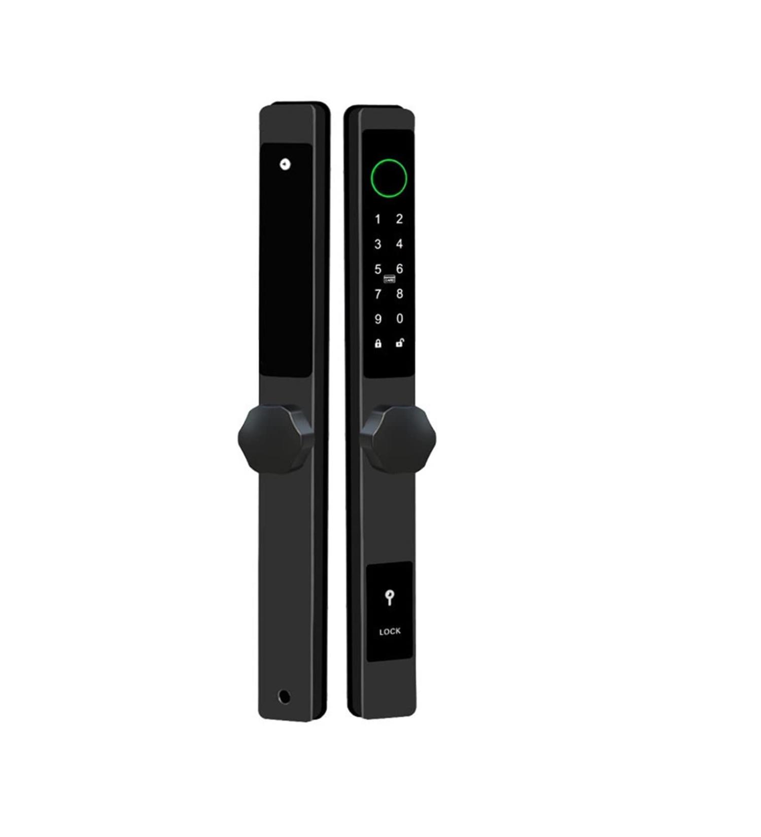 APP Waterproof Smart Fingerprint Password Lock Bridge-Cut Aluminum Alloy for Outdoor Push Pull Sliding Frame Glass Door (Color : Silver A 8535) (Black a 8535) - Buy Online on GoSupps.com