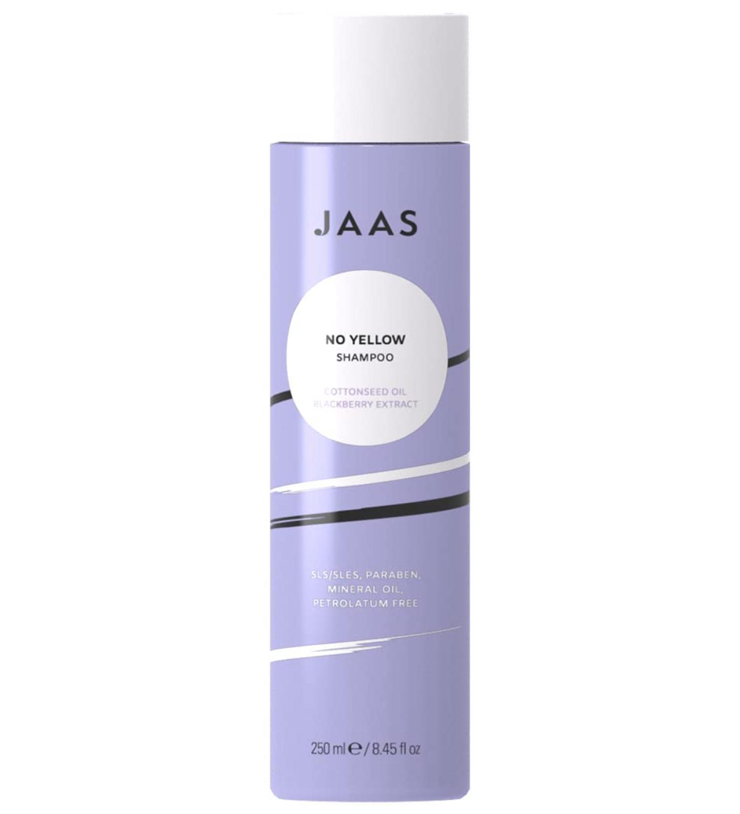 JAAS Professional anti-yellow shampoo for white bleached blonde or gray hair. Deeply moisturizes neutralizes and neutralizes unwanted golden reflections. 250 ml - Buy Online on GoSupps.com