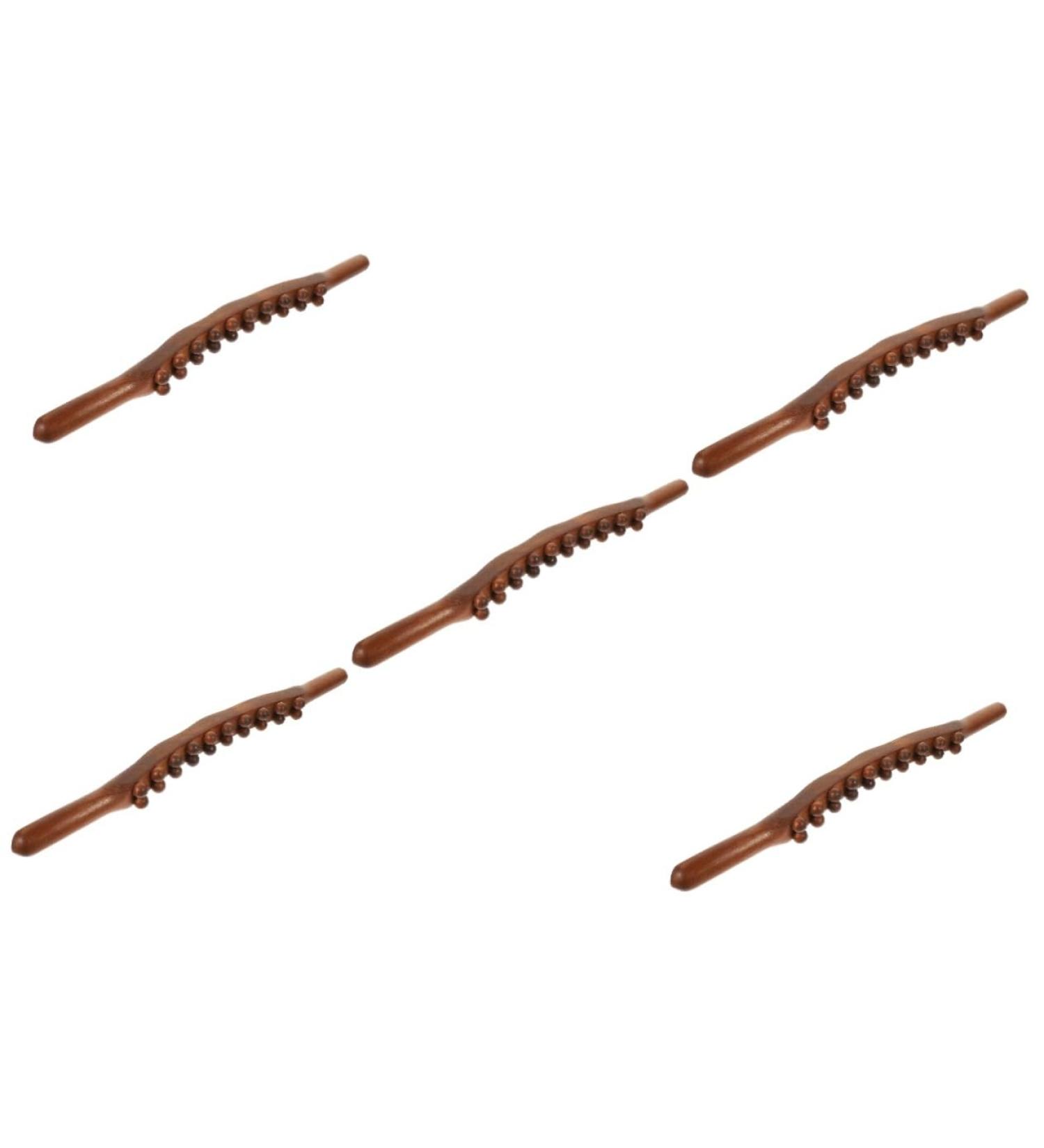 Healeved 5-Stick Rollstab Massage Device - 20 Wooden Massage Balls Gua Sha Stick Head & Muscle Roller for Ultimate Back Relaxation - Buy Online on GoSupps.com