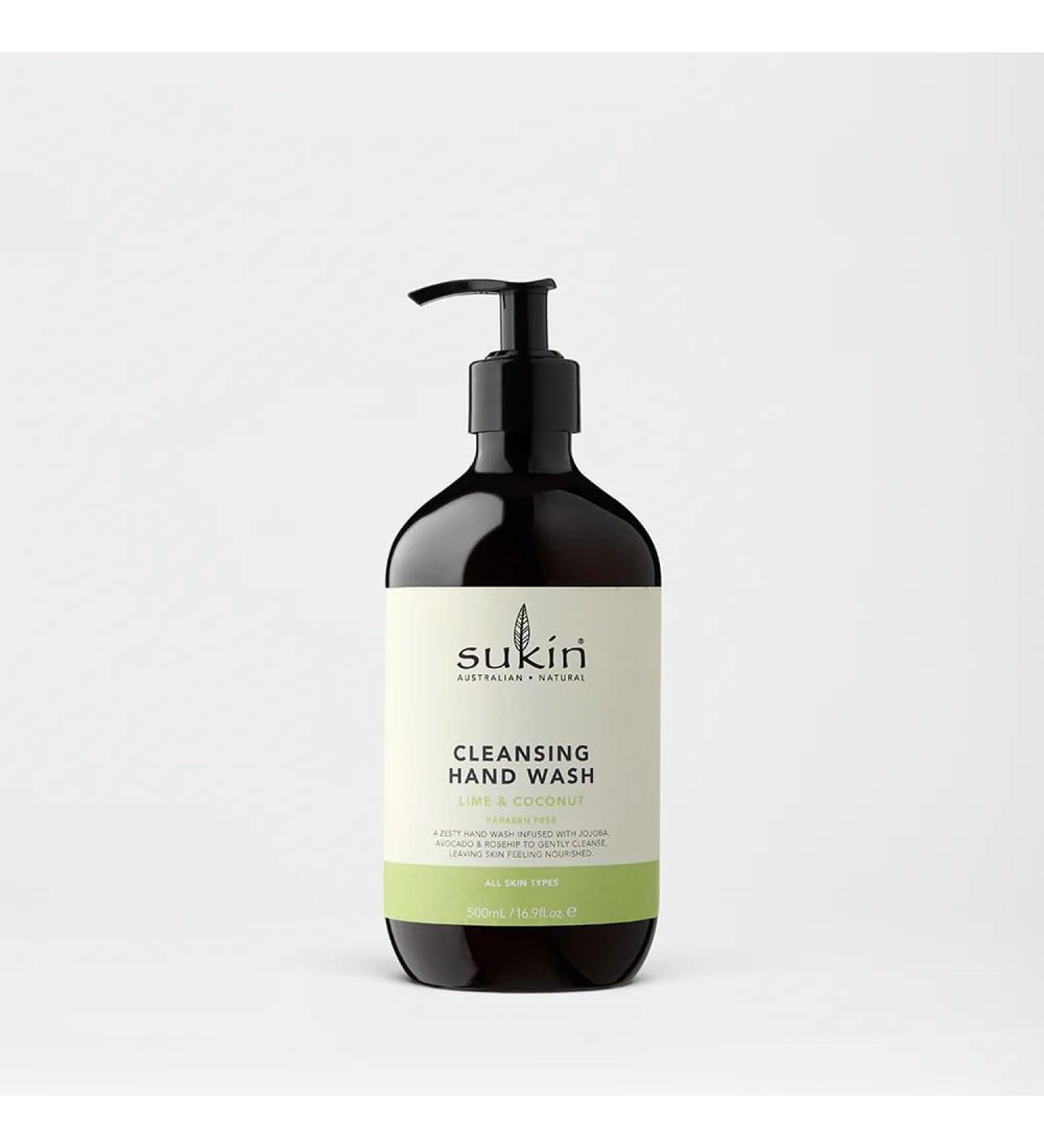 Sukin Cleansing Hand Wash Eucalyptus & Tea Tree 500ml - gently removes dirt without stripping the skin - with Witch Hazel cruelty free & vegan friendly. - Buy Online on GoSupps.com