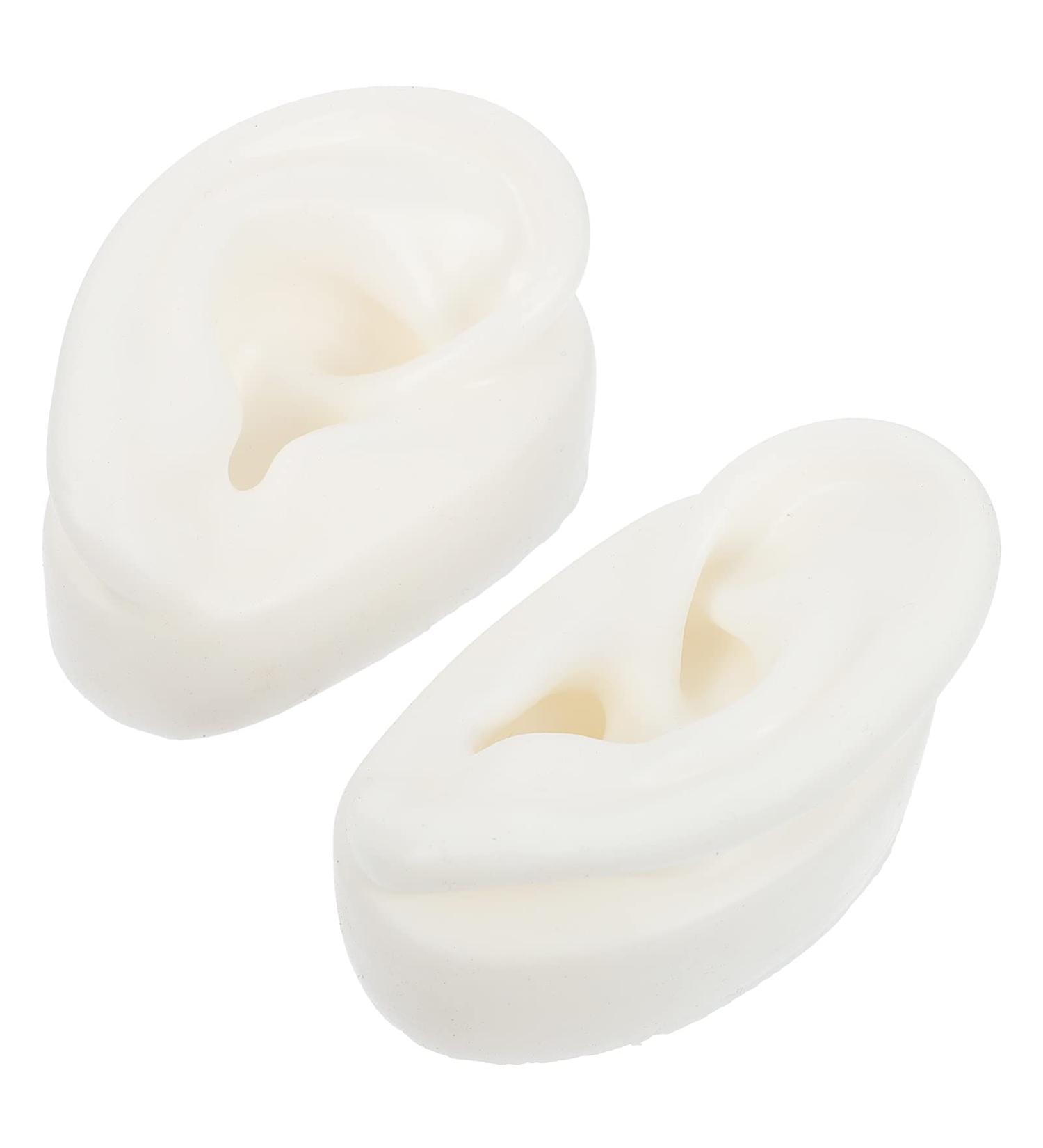 Silicone Ear Cleaning Tools - 1 Pair Simulated Ear Molds for Earring Display (White Olive Green) - Buy Online on GoSupps.com