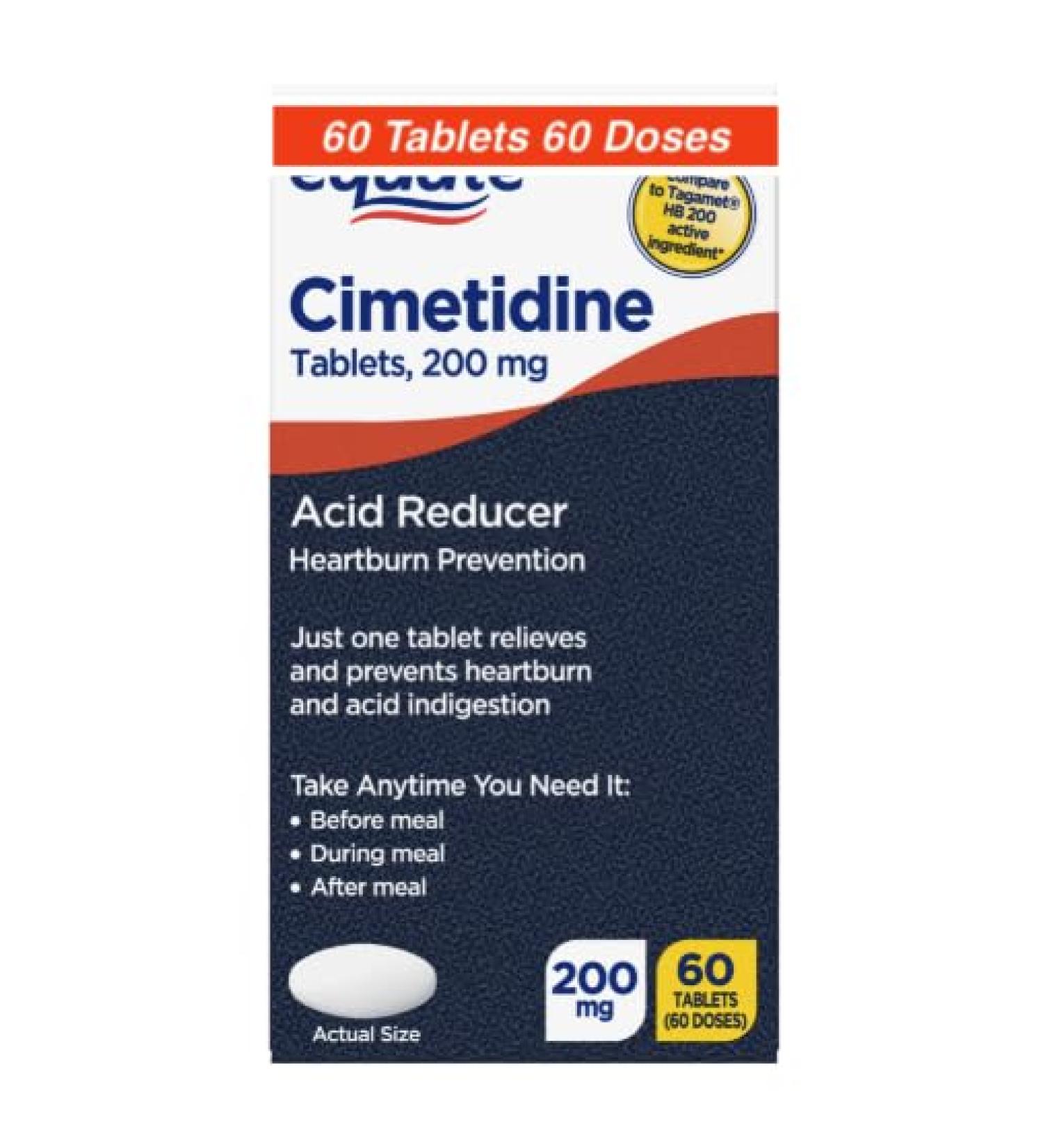 Cimetidin 200 mg 60 Tablets | Fast-Acting Heartburn Relief Acid Reducer for Stomach Discomfort Indigestion & Sour Stomach Pack-1 - Buy Online on GoSupps.com