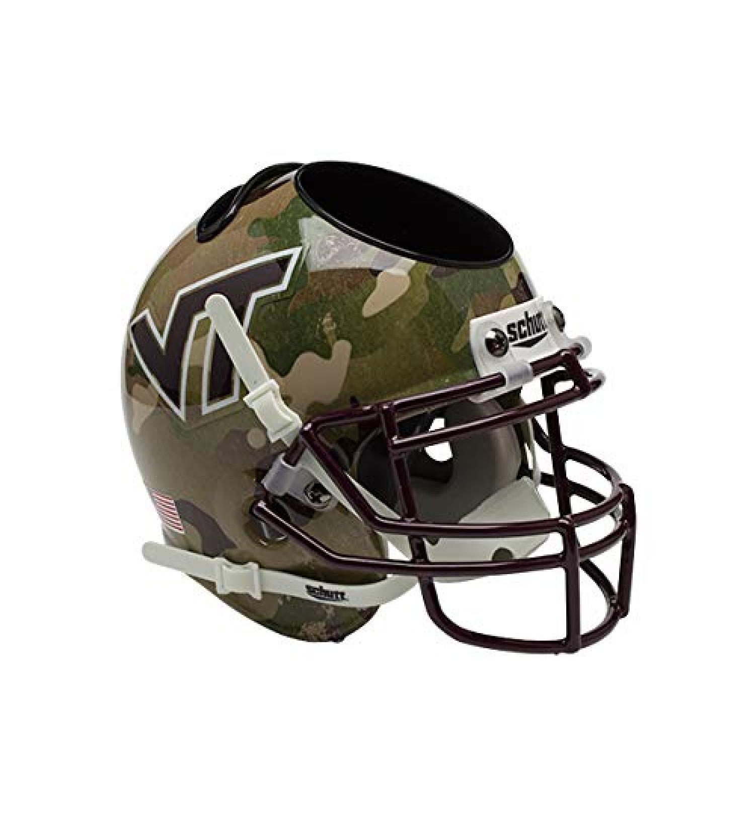 Schutt NCAA Virginia Tech Hokies Football Helmet Desk Caddy Camo Alt. 5