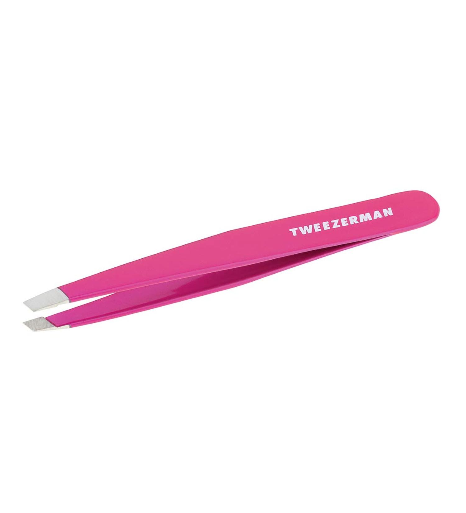 Tweezerman Stainless Steel Slant Tweezer in Pretty Pink - Precision Eyebrow Plucking Tool - Buy Online on GoSupps.com
