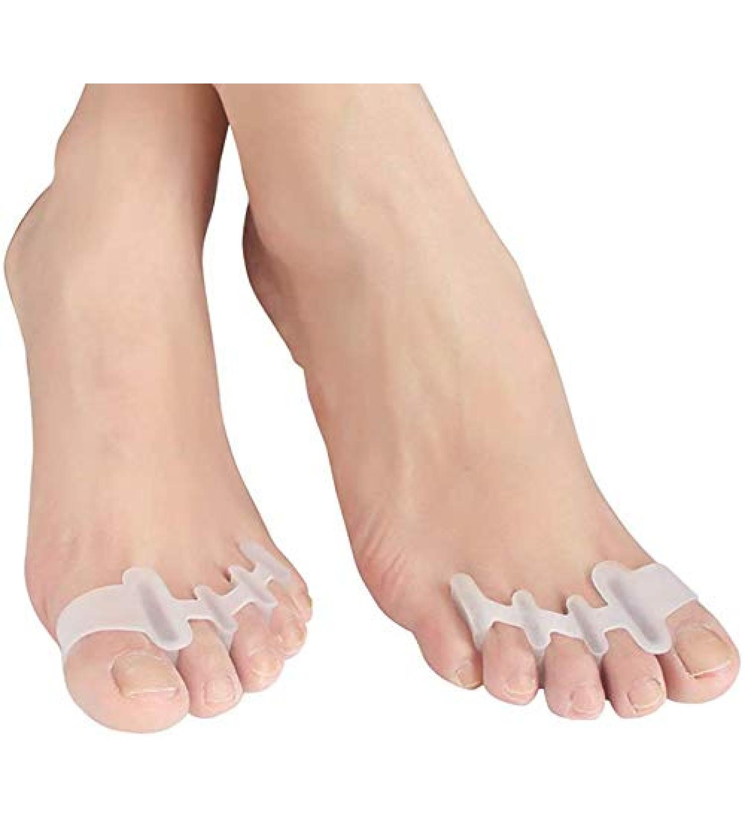 SiaMed 4x Hallux Valgus Toe Separator Splints - Soft Gel Silicone Splint for Foot Pain Relief - 2 Pairs for Hallux Valgus Treatment - International Shipping Available - Buy Online on GoSupps.com