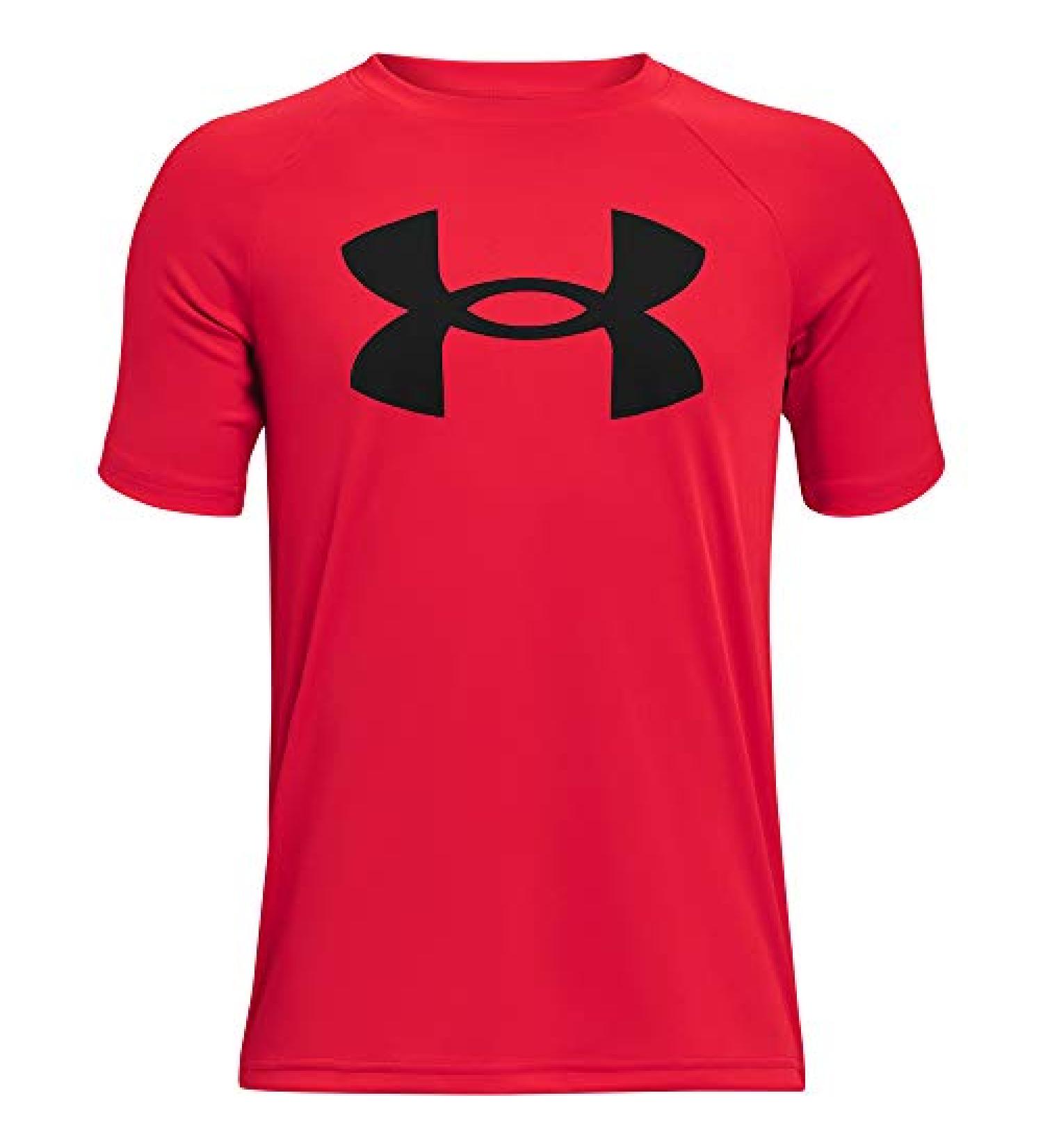 Under Armour Boys' Tech Big Logo T-Shirt - Red/Black Large | Official Site - Buy Online on GoSupps.com