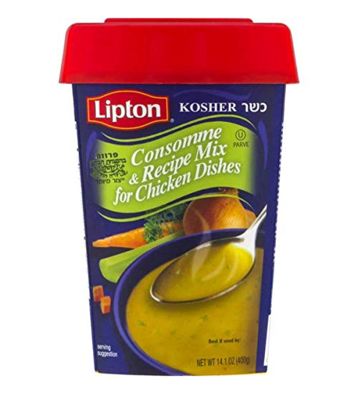 Lipton Consomme, Chicken Style Soup and Seasoning Mix, 14.1oz Canister with Resealable Lid