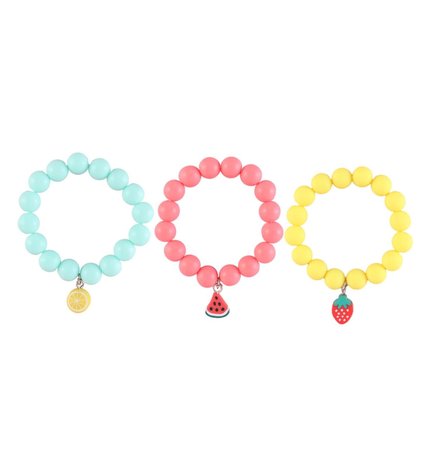 CALLARON 3pcs Children's Bracelet Fashion Bracelet Kids Suit Case Fruit Wrist Chain Friendship Bracelets Kid Suit Stretch Bracelet Kid Bracelets Decor Girl Gift Soft Ceramic Frosted Beads - Buy Online on GoSupps.com