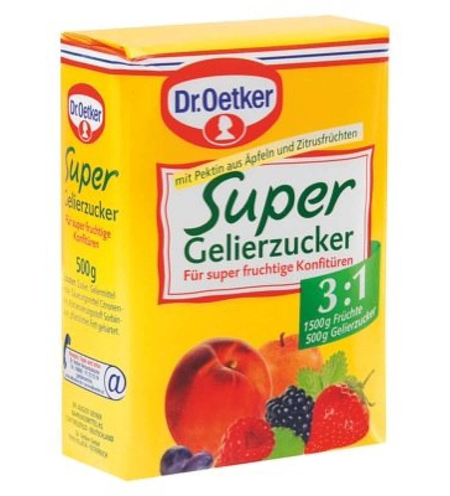Dr. Oetker - Super sucre de confiture 3: 1 (Super Gelierzucker 3:1) | Poids Total 500 grams