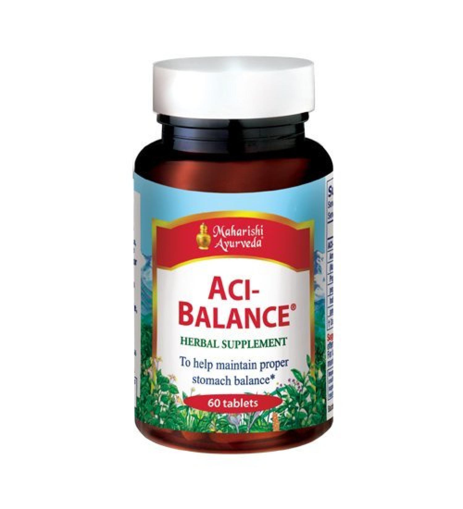 Maharishi Ayurveda Natural Aci-Balance | Non-GMO Gut Health Supplement for Soothing Occasional Stomach Acidity | Fast Acting for Occasional Acid Indigestion & Heartburn (60 Herbal Tablets - 1000 mg) 60 Count (Pack of 1)