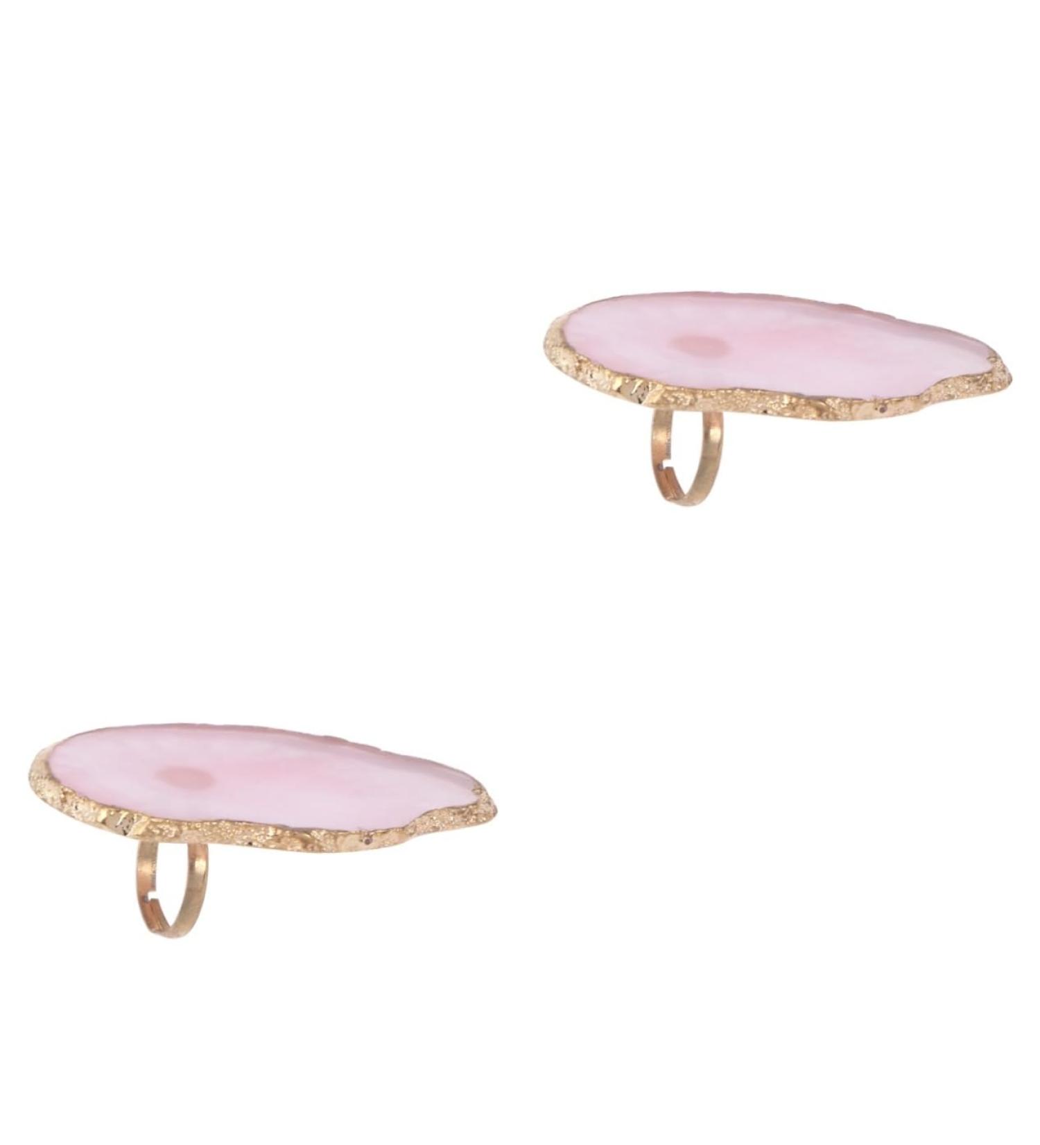 Minkissy Makeup Tray Set - 2pcs Nail Art & Makeup Mixing Palette - Ideal for Manicure Nail Polish and Makeup Display - Pink & Gold Toning - Buy Online on GoSupps.com