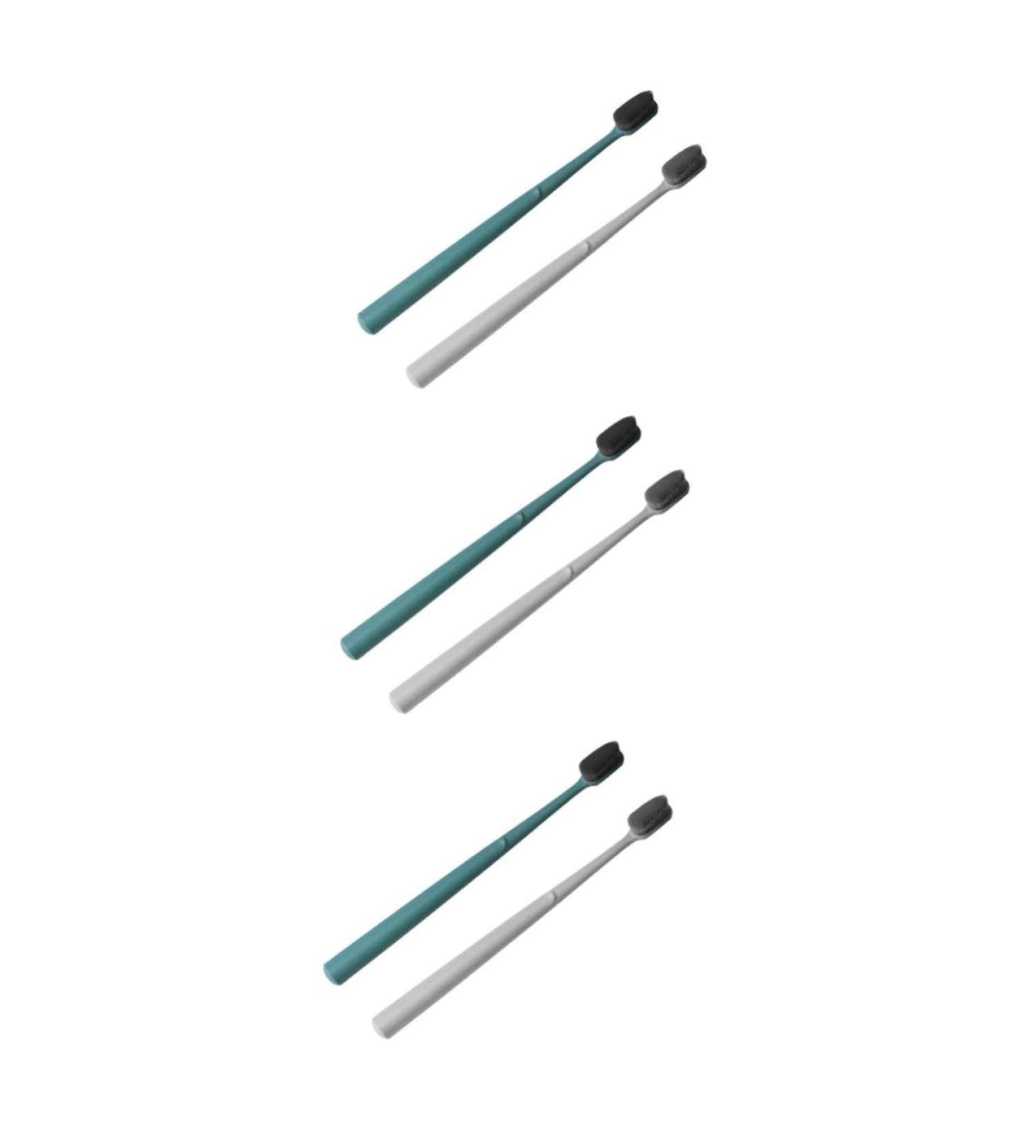 Fomiyes 6 Pc Reusable Travel Toothbrush Set - Soft Large Dusky Coal Brushes for Adults | Oral Care Tools for Effective Tooth Cleaning (3 Packs) - Buy Online on GoSupps.com