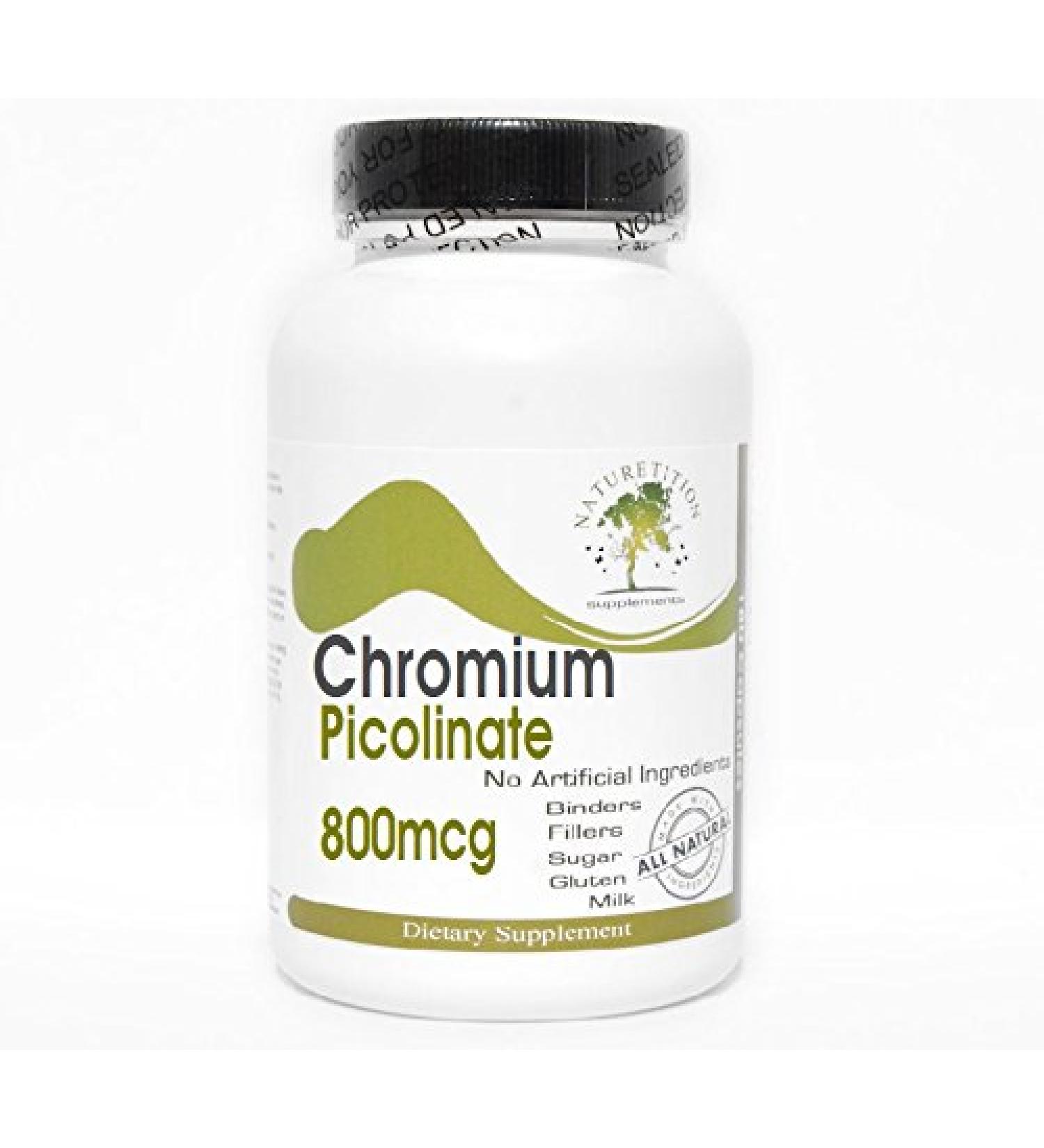 Chromium Picolinate 800mcg 200 Capsules - No Additives Naturetition Supplements
