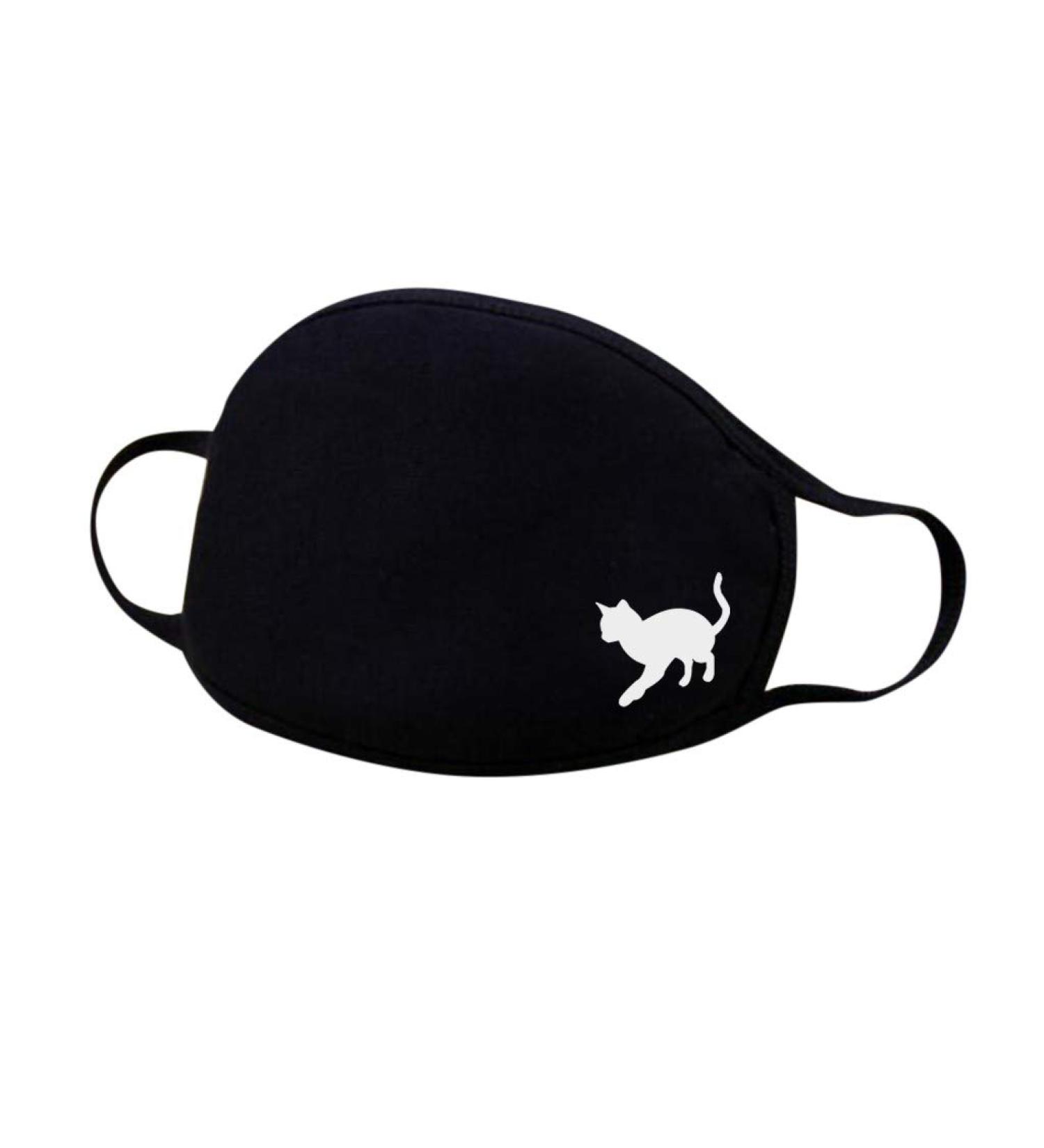Cartoon Cat Black Cotton Bandanas Face Mouth Cover Face Buff Headwear Reusable and Washable Anti-Pollution Dustproof Facial Decoration for Outdoor Sport Ear & Face Warmer - Buy Online on GoSupps.com
