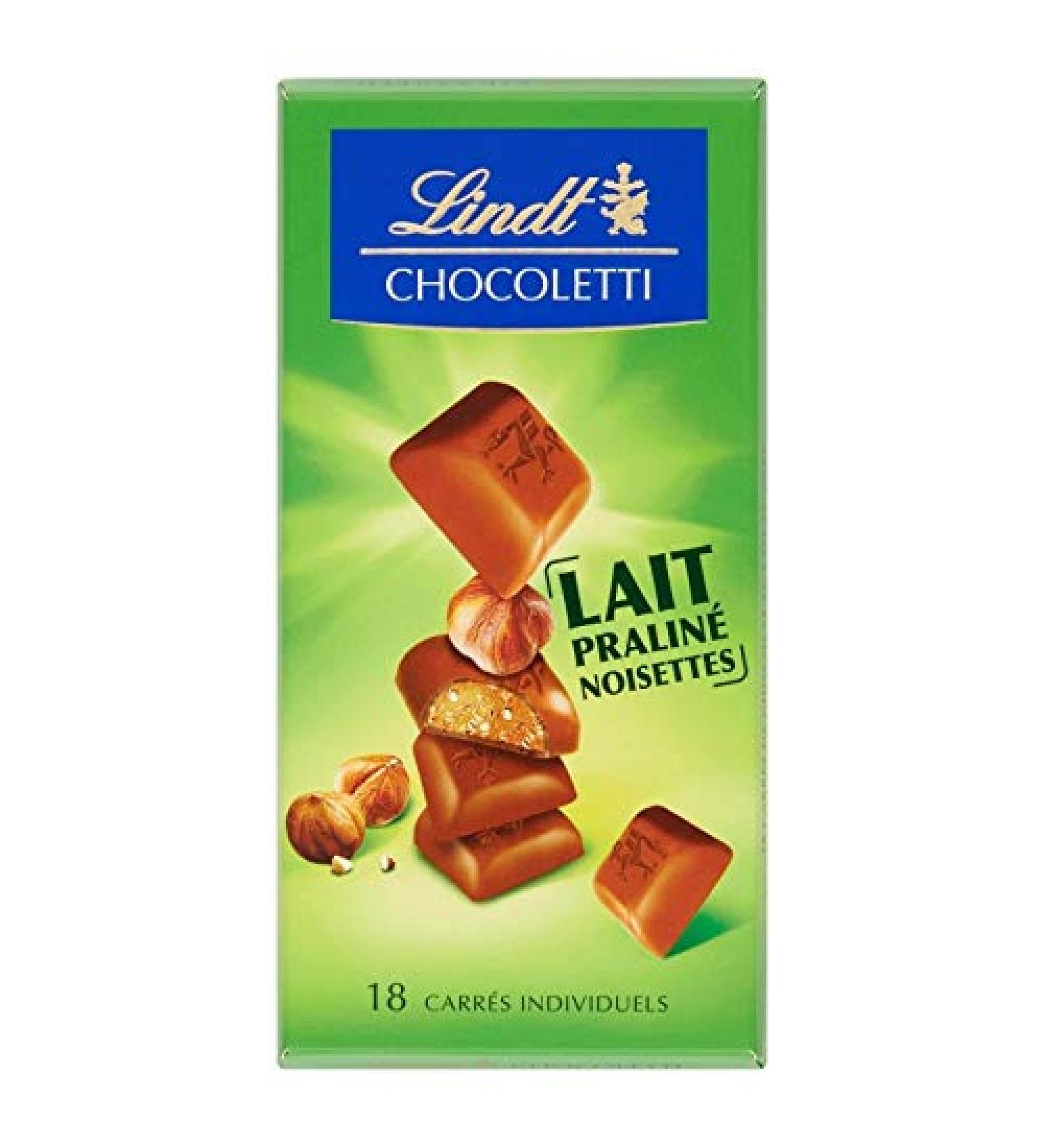 LINDT CHOCOLETTI - Chocoletti Milk Hazelnuts 100G - Four Items