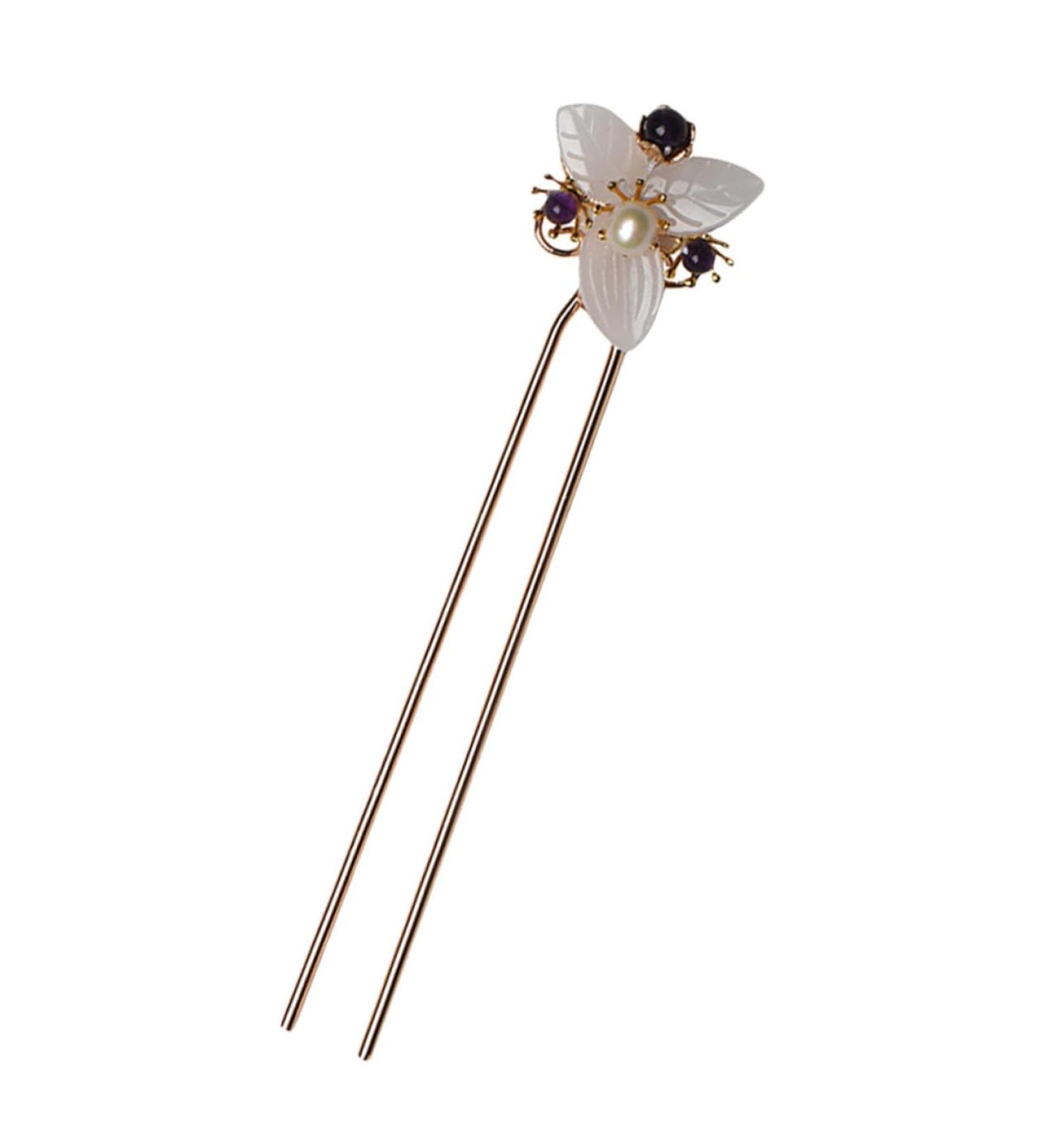minkissy 1pc Retro Style Hairpin Metal Hair Fork Wedding Hair Pins Pearl Hairpin Stick Hair Sticks for Women Wedding Hair Accessories Retro Floral Hairpin Tiara The Flowers Women's Hat Miss - Buy Online on GoSupps.com