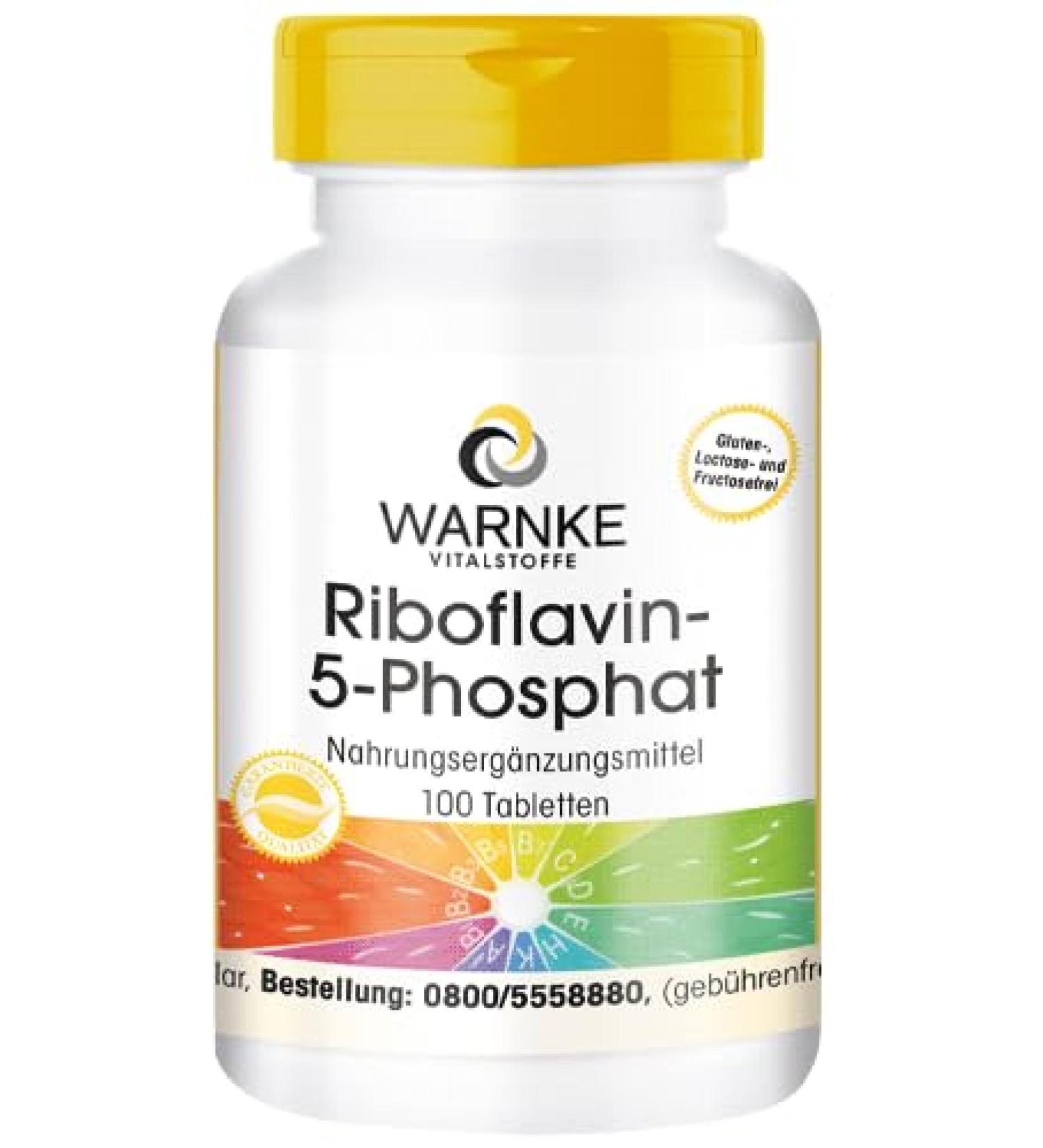Riboflavin-5-Phosphate - Vitamin B2 - Vegan - Active Riboflavin - 100 Tablets | Warnke Vitalstoffe - German Pharmacy Quality - Shop Now! - Buy Online on GoSupps.com
