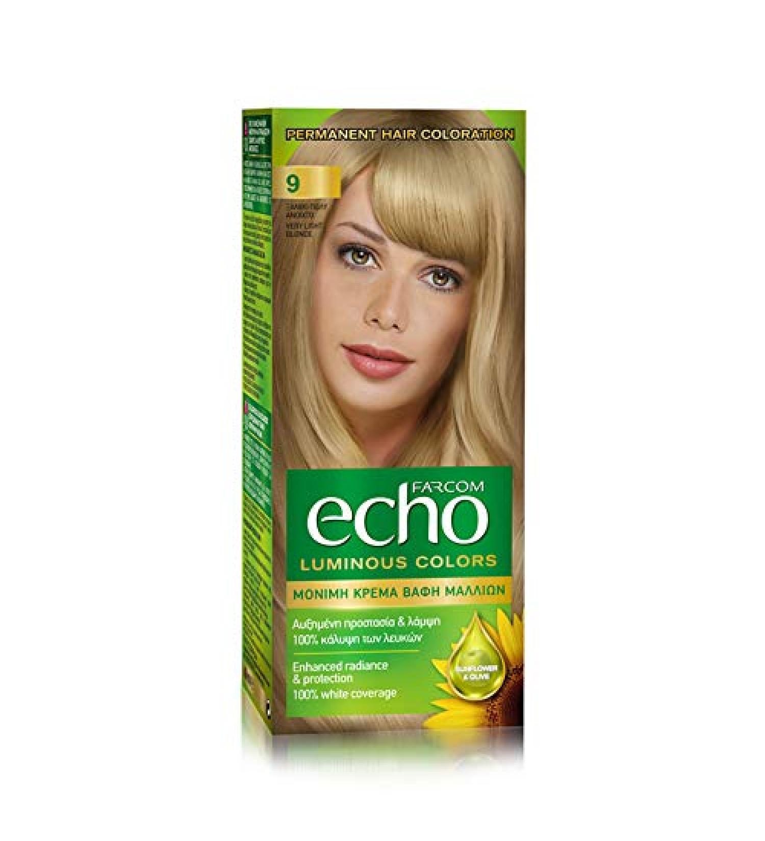 FARCOM Echo hair color with natural olive extract and vitamin C 60ml (9 very light blonde) - Buy Online on GoSupps.com