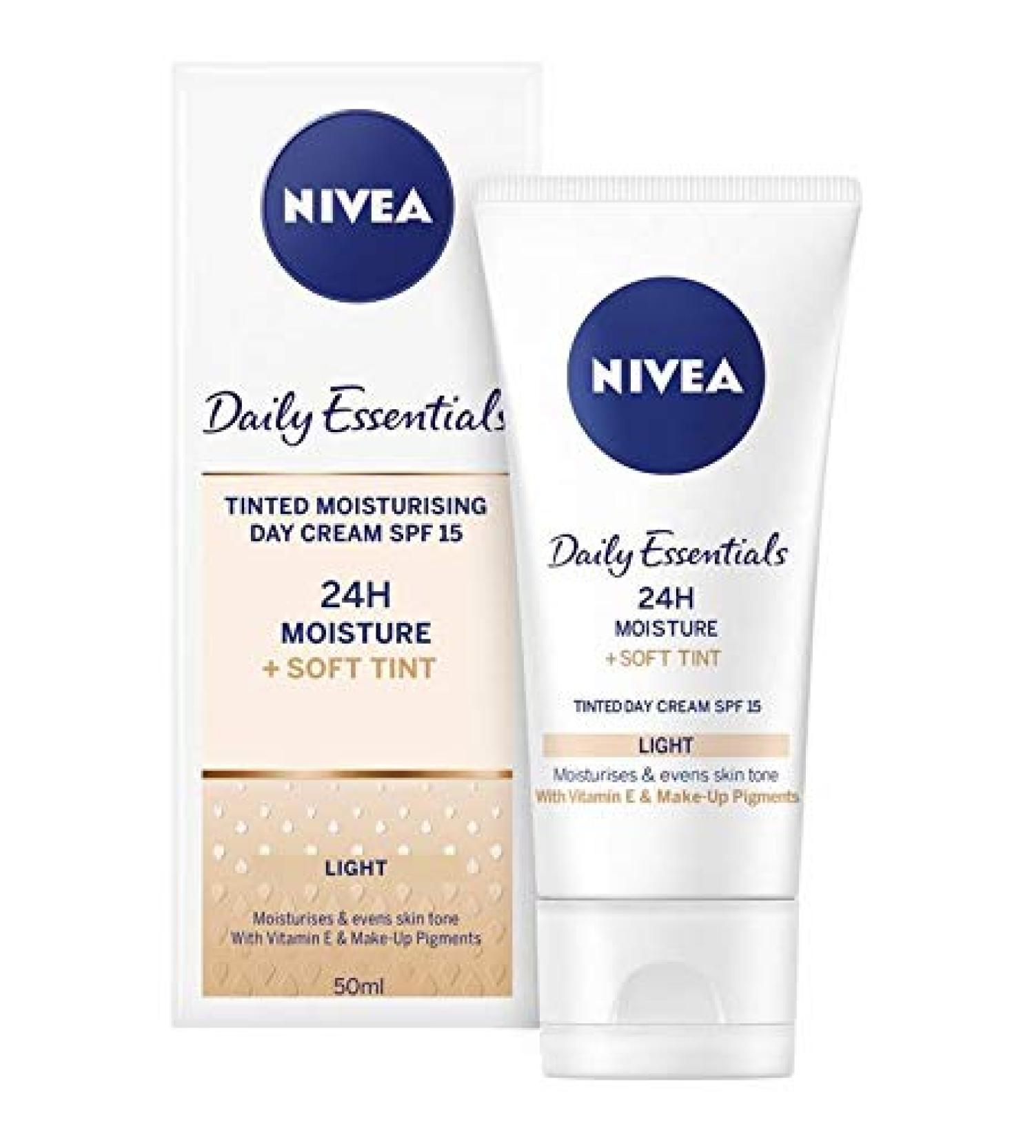 3 x Nivea® Daily Essentials Tinted Moisturizing Day Cream Natural SPF 8 50 ml