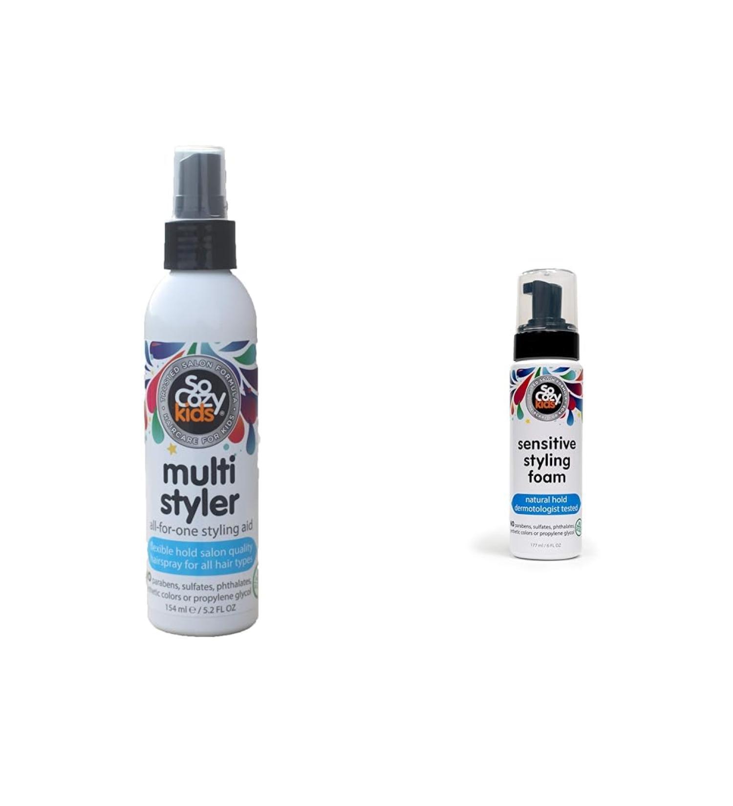 SoCozy Multi Styler for Kids - Synthetic Colors or Dyes 5.2 Fl Oz Sensitive Styling Foam for Straight or Curly Hair Gentle Natural Hold Multi Styler + Sensitive Styling Foam - Buy Online on GoSupps.com
