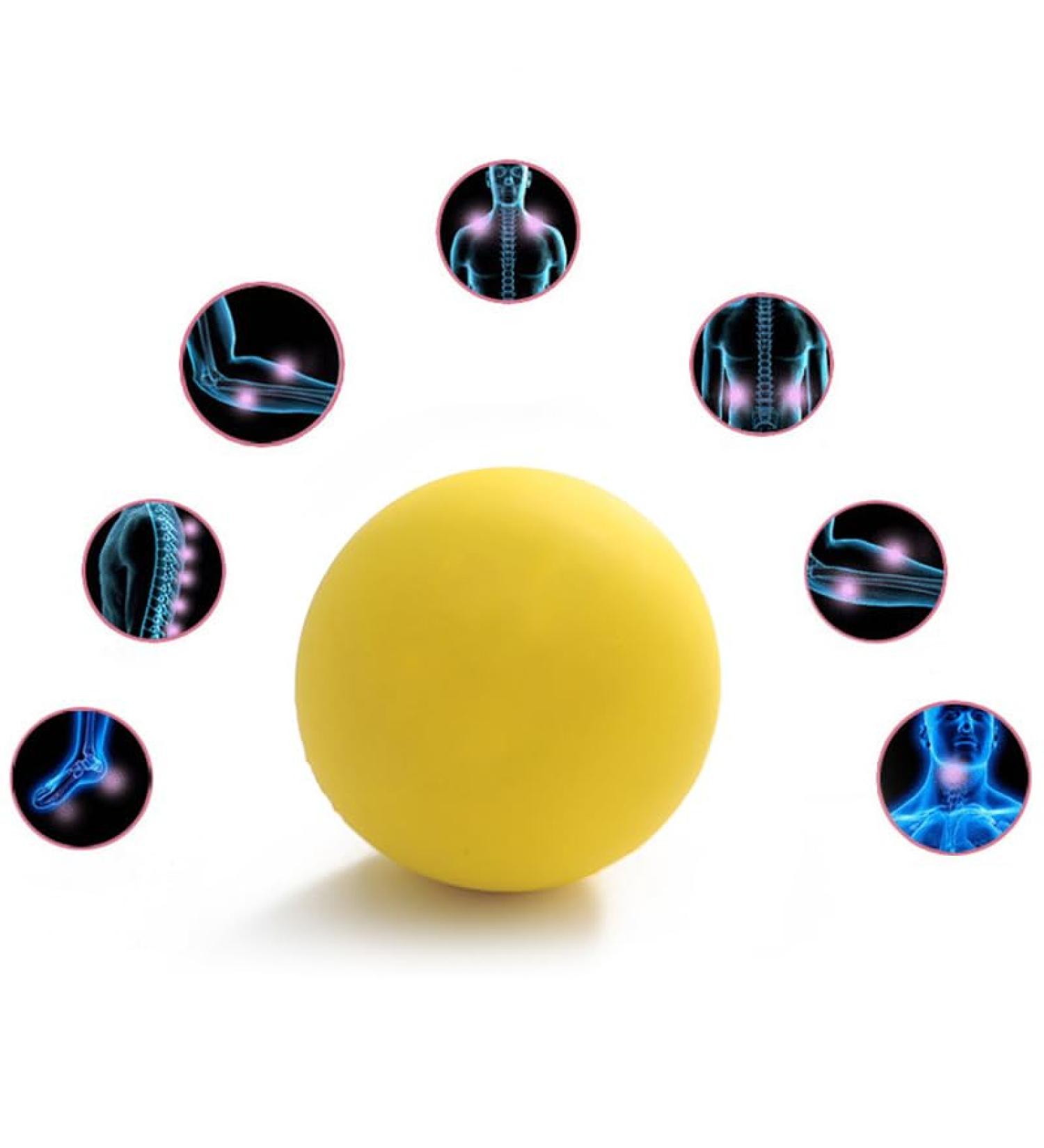 Verdant Touch Yoga Massage Ball - Yellow Rubber Foot Massager for Muscle Relaxation & Fascia Release | Perfect for All Ages - Buy Online on GoSupps.com
