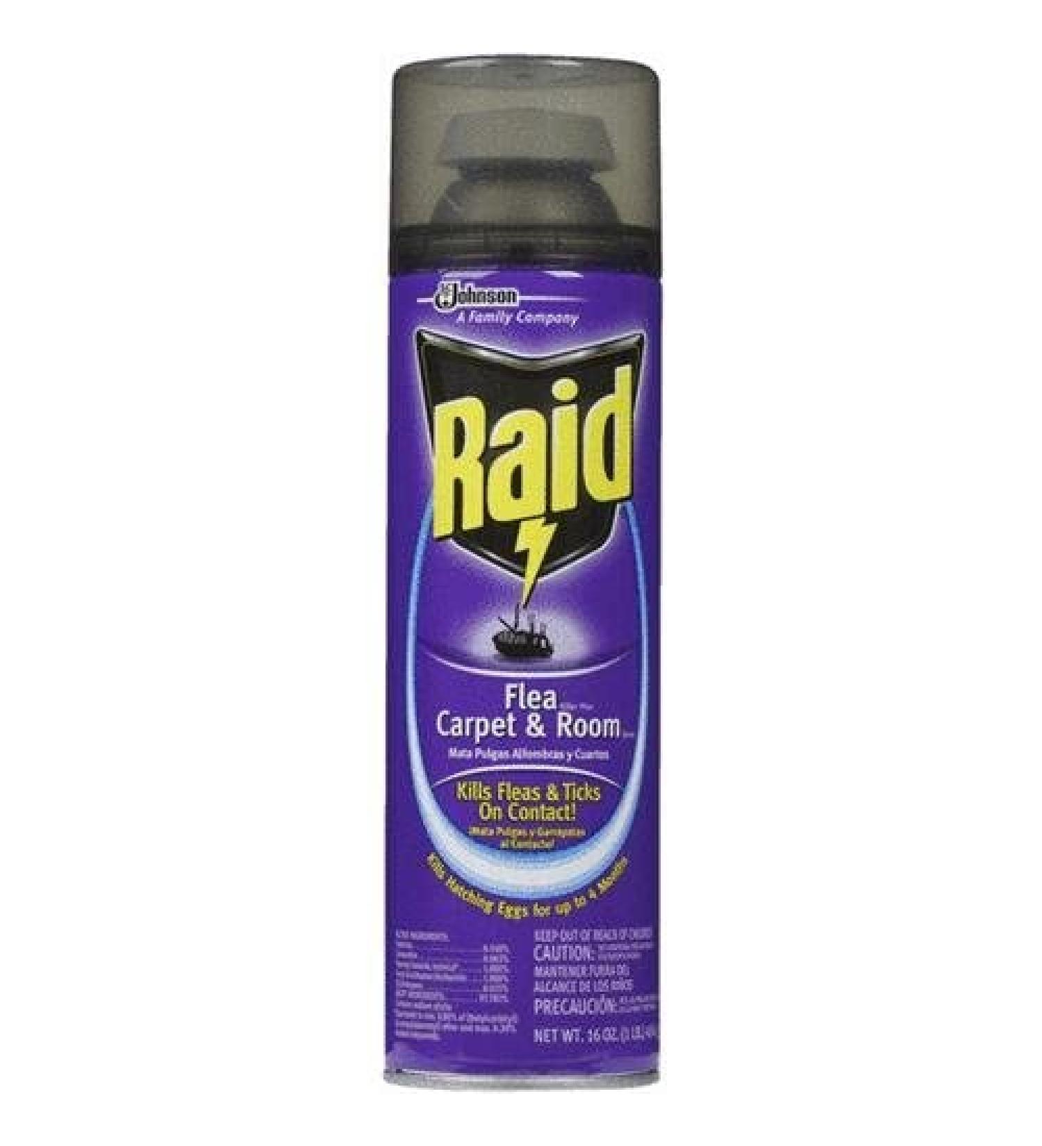 Raid Flea Killer Carpet & Room Spray, Kills hatching eggs for up to 4 months, 16 Oz - Buy Online on GoSupps.com