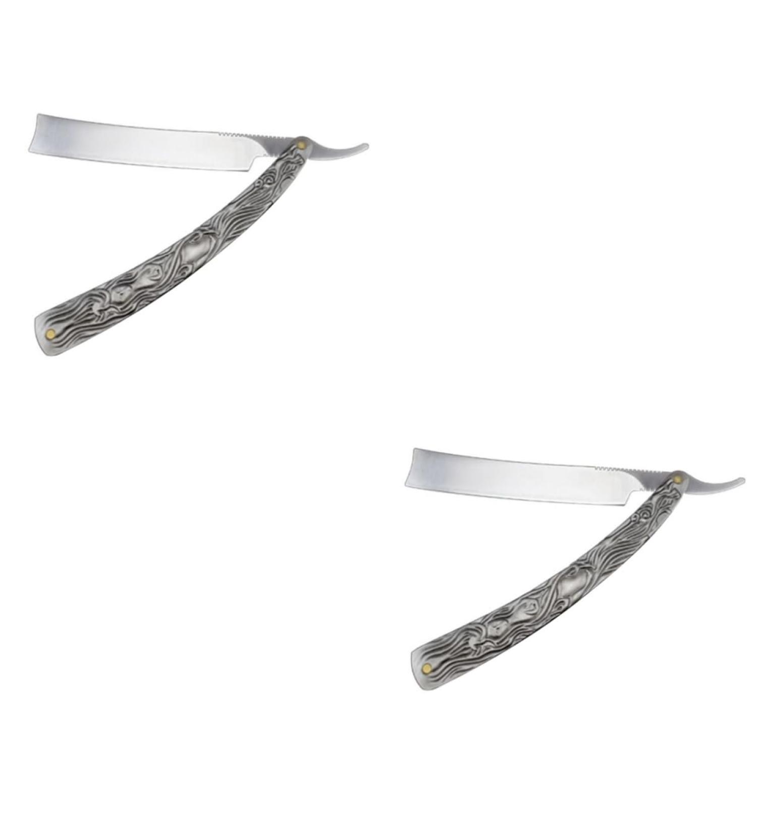 Minkissy Manual Safety Razor for Men - 2-Pack Stainless Steel Shaving Razors - Premium Metal Beard Grooming Tool - Buy Online on GoSupps.com