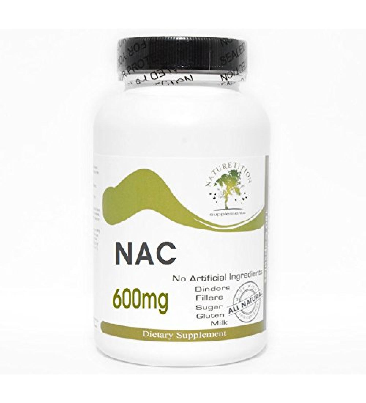 Naturetition Supplements NAC N-Acetyl Cysteine 600mg 180 Capsules - No Additives