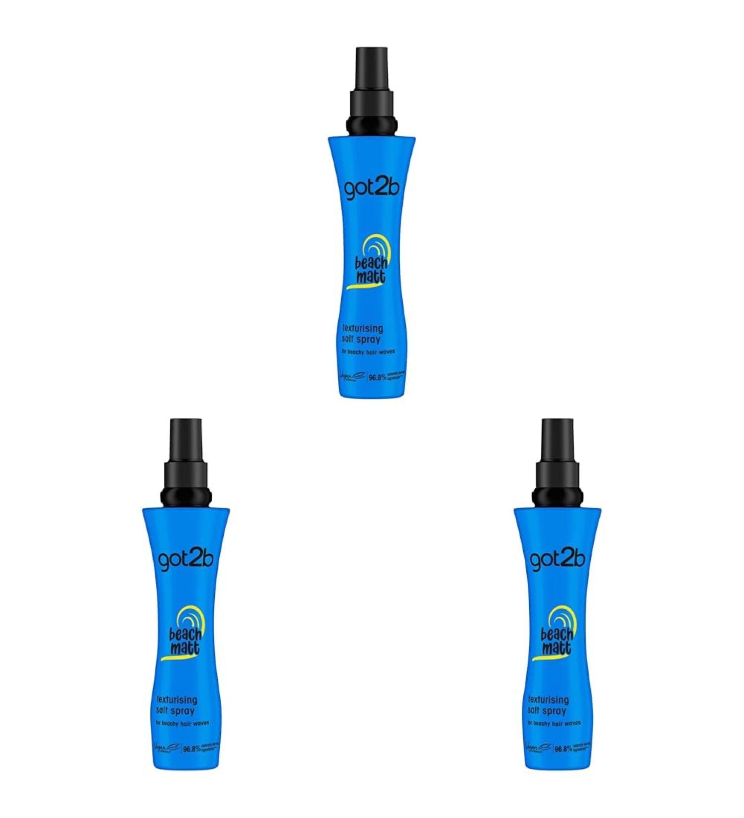 Schwarzkopf got2b Beach Matt Texture Sea Salt Hair Spray Medium Hold Creates Waves and Textures with a Matt Finish packaging may vary 200 ml (Pack of 3) - Buy Online on GoSupps.com