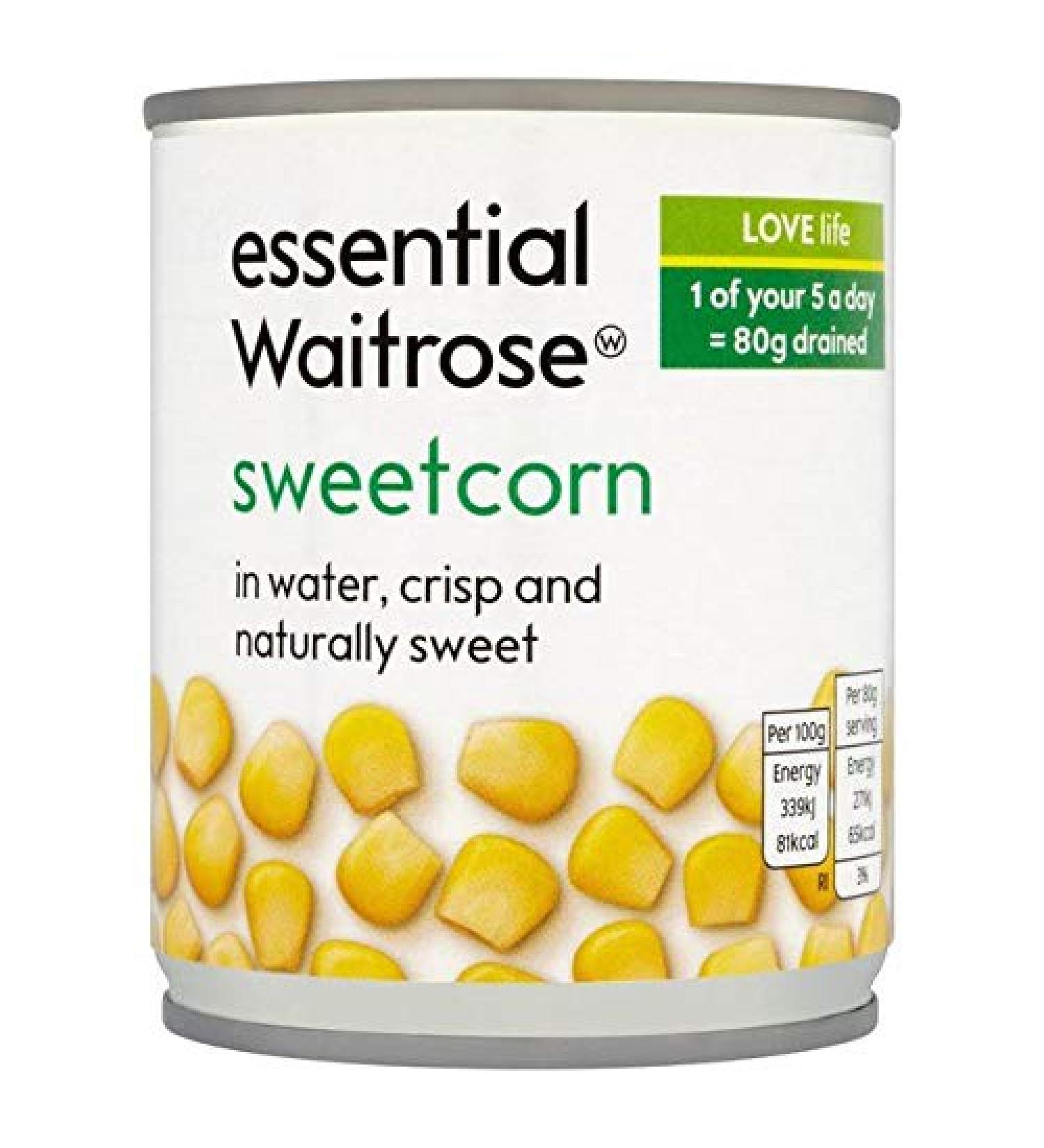 Waitrose Crisp & Sweet Sweetcorn Essential Waitrose 195g