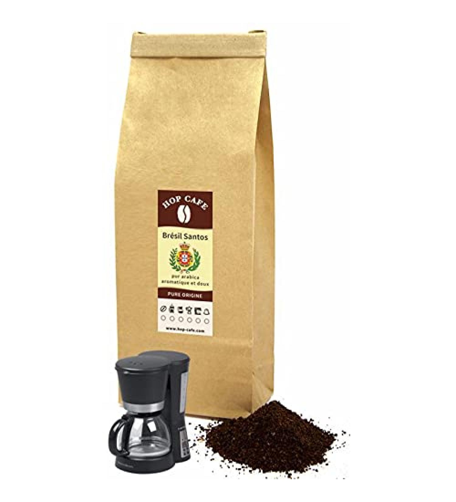 HOP CAFE Santos Pure Origin Brazil Ground Coffee Maker - 500g