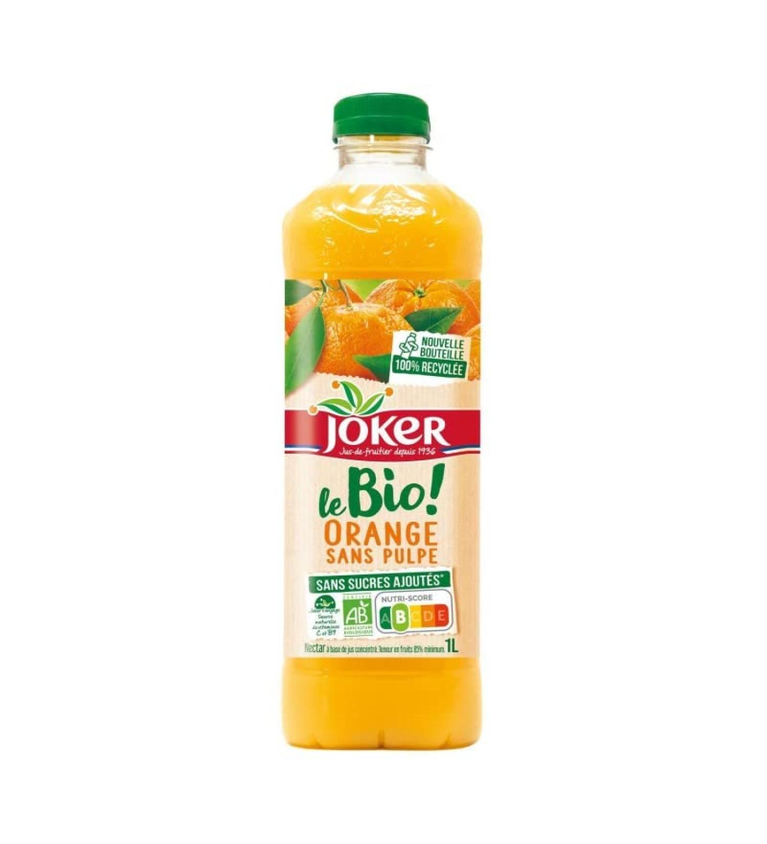 JOKER - Organic Orange Without Pulp 1L - Pack of 4 - Sold in Packs - Buy Online on GoSupps.com