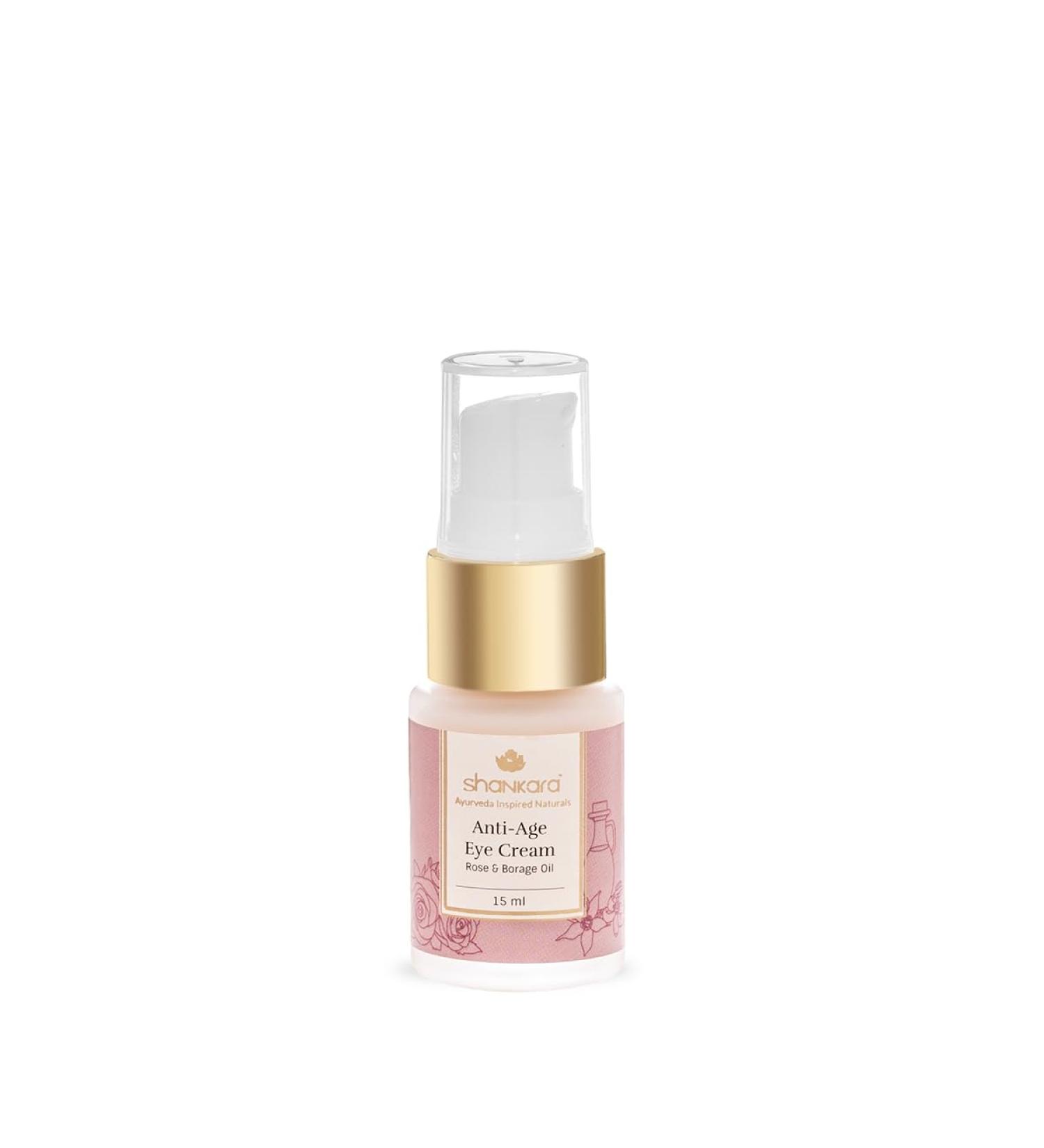 Shankara Anti-Age Eye Cream for Men & Women | Hydrating Formula with Roses Cucumber & Jojoba Oil - Reduce Wrinkles & Dark Circles (15ml - Buy Online on GoSupps.com