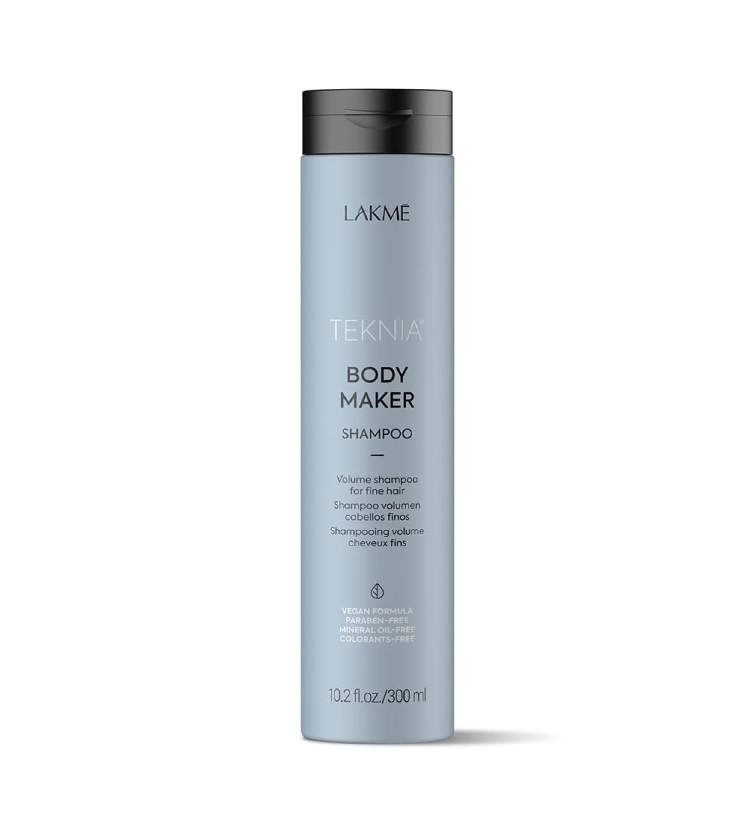 Lakme Teknia Body Maker Shampoo | Volumizing Shampoo for Fine Hair | Vegan Paraben-free Hair Thickening Shampoo (300 ml) 300 ml (Pack of 1) - Buy Online on GoSupps.com