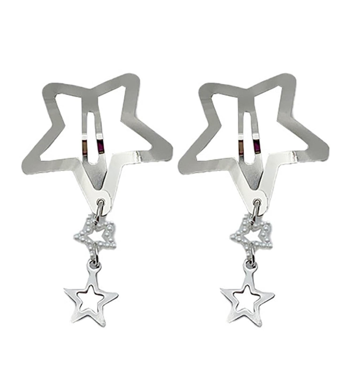 xbiez Cute Star Snap Hair Clip Set Lovely Hair Clip with Pearls Tassels Hairpins for All Hair Bangs Hair Pins 2000s Girls Star style - Buy Online on GoSupps.com