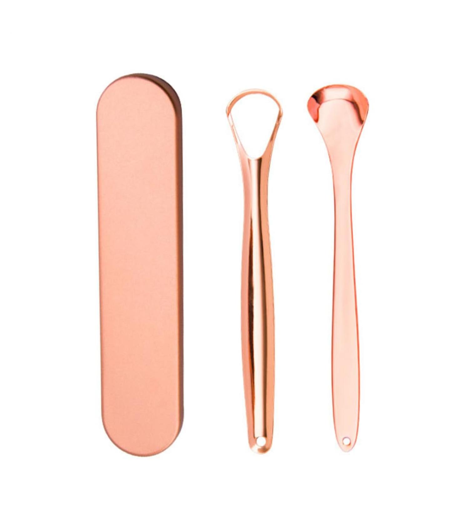 Stainless Steel Tongue Scraper Set - 3pcs Dental Cleaner Tool with Case for Oral Hygiene - Buy Online on GoSupps.com