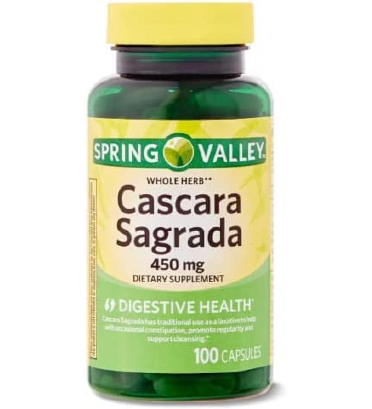 Flacon Whole Herb Cascara Sagrada Dietary Supplement 450 mg 100 Capsule