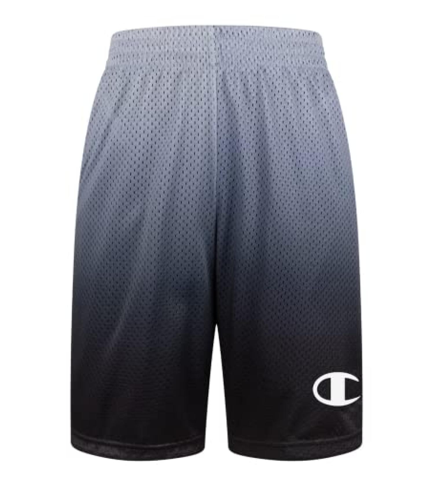 Champion Big Boys Pull-On Performance Mesh Athletic Shorts X-Large Ombre Concrete/Black