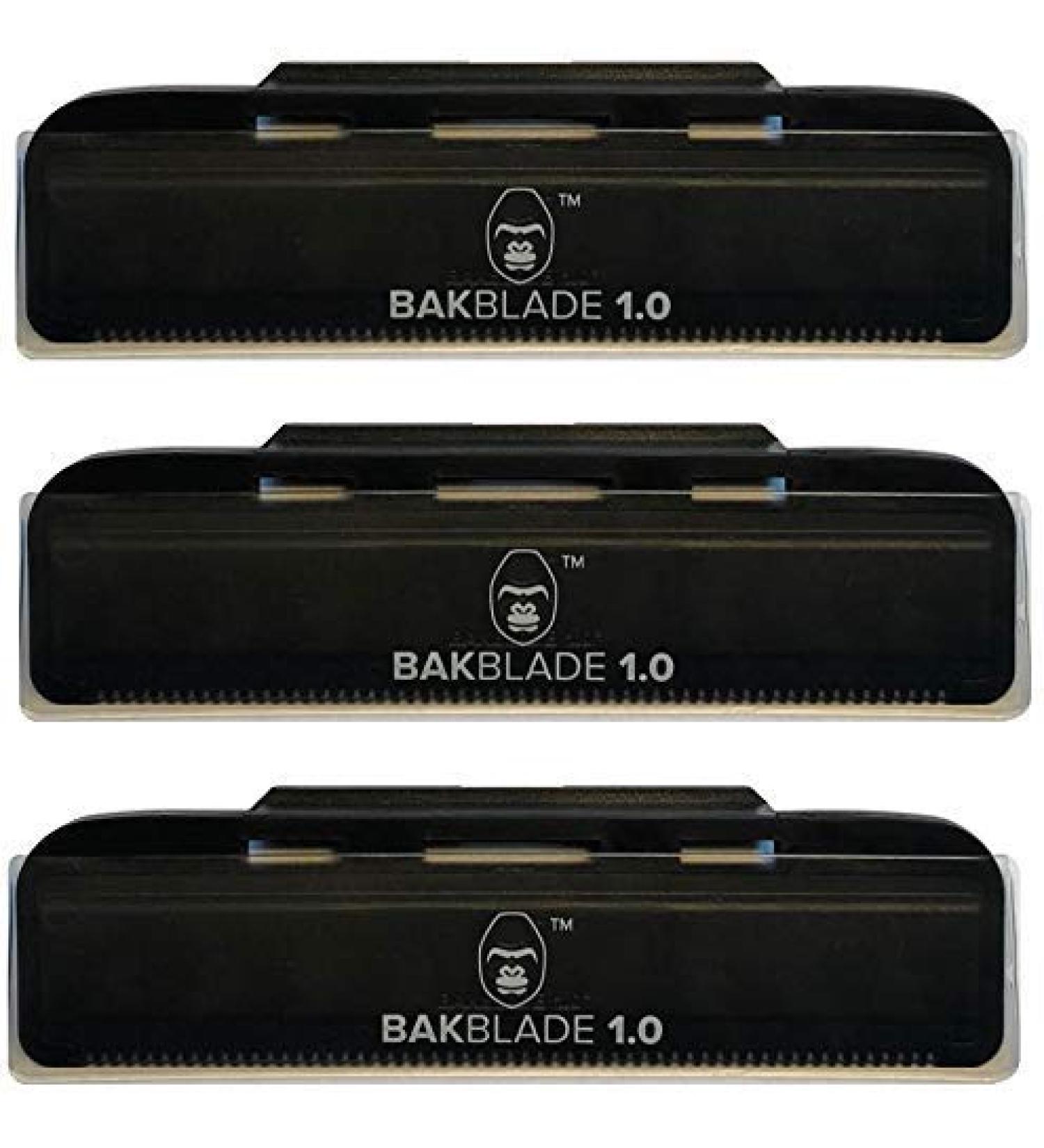 baKblade 1.0 Back Hair and Body Shaver Refill Cartridges - 3 Extra-Wide Wet or Dry Razor Blades - 3 Razors Included - Buy Online on GoSupps.com