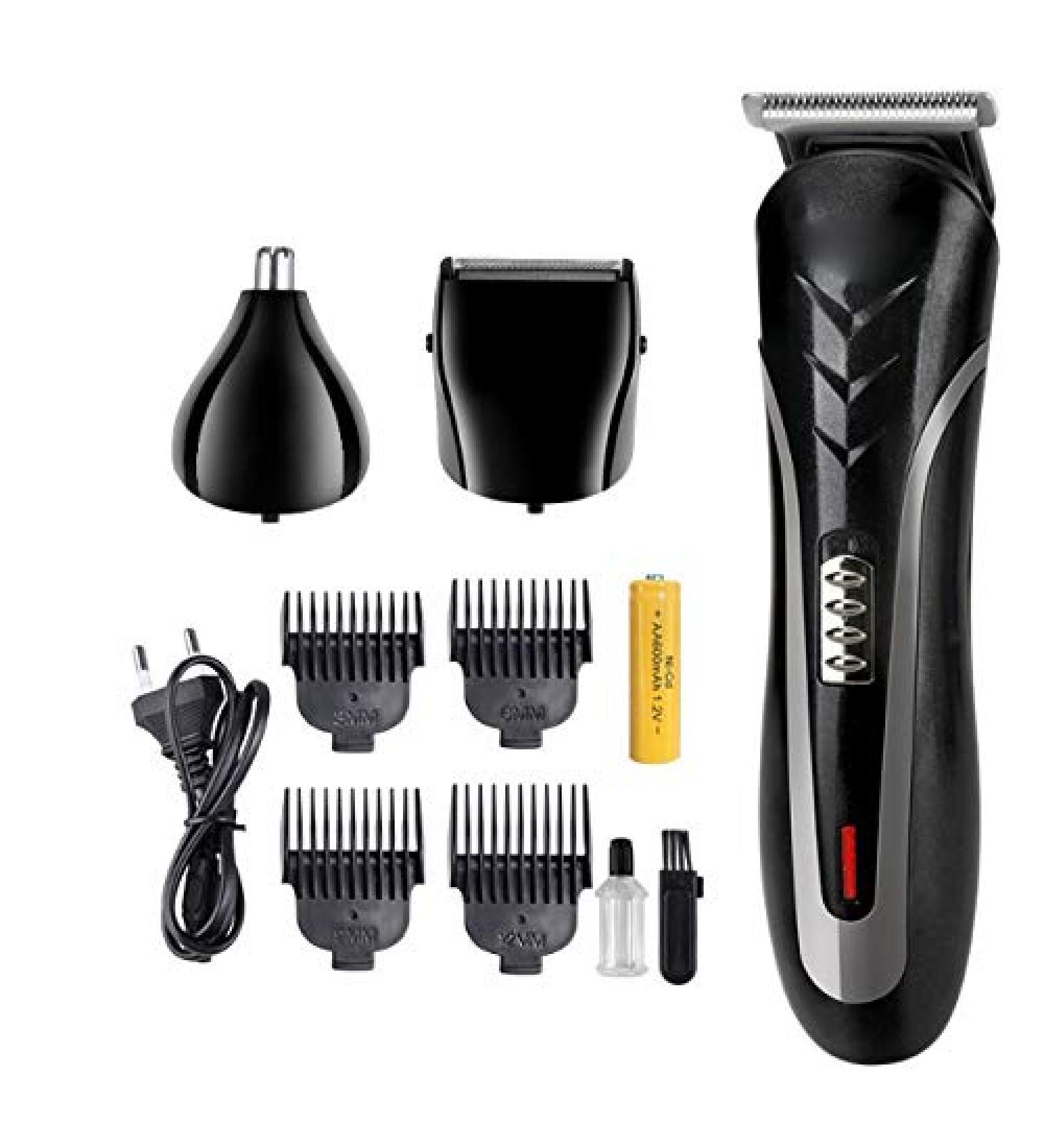 All-in-One Rechargeable Hair Clipper & Trimmer for Men - Beard Nose Ear Shaver - Waterproof Electric Shaving Kit - Buy Online on GoSupps.com